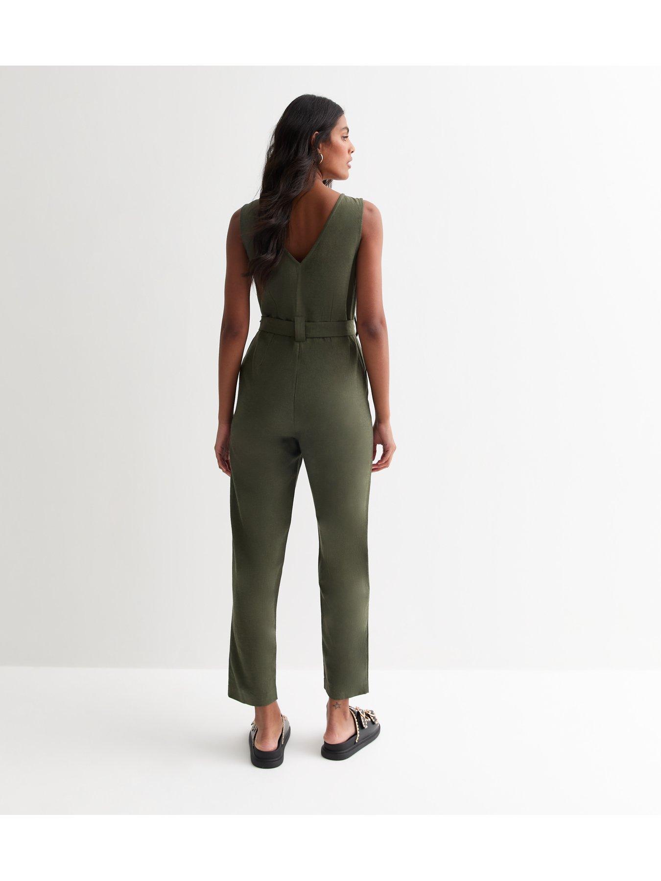 new-look-khaki-sleeveless-button-through-jumpsuitstillFront