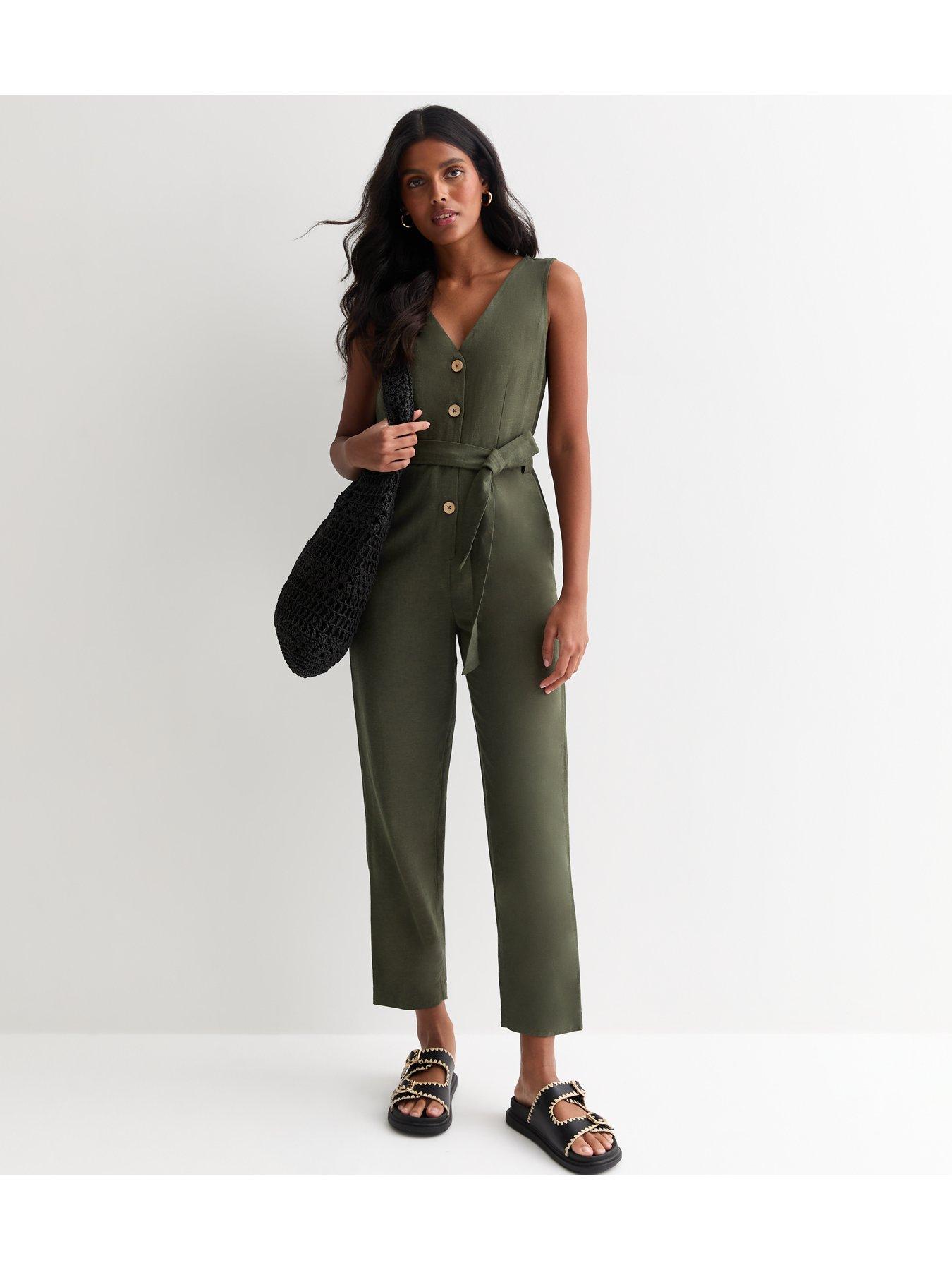 new-look-khaki-sleeveless-button-through-jumpsuitback