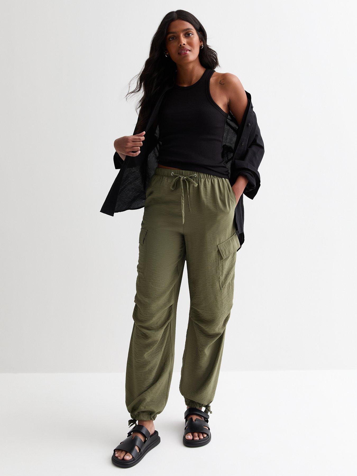 new-look-khaki-tie-waist-cargo-joggersback