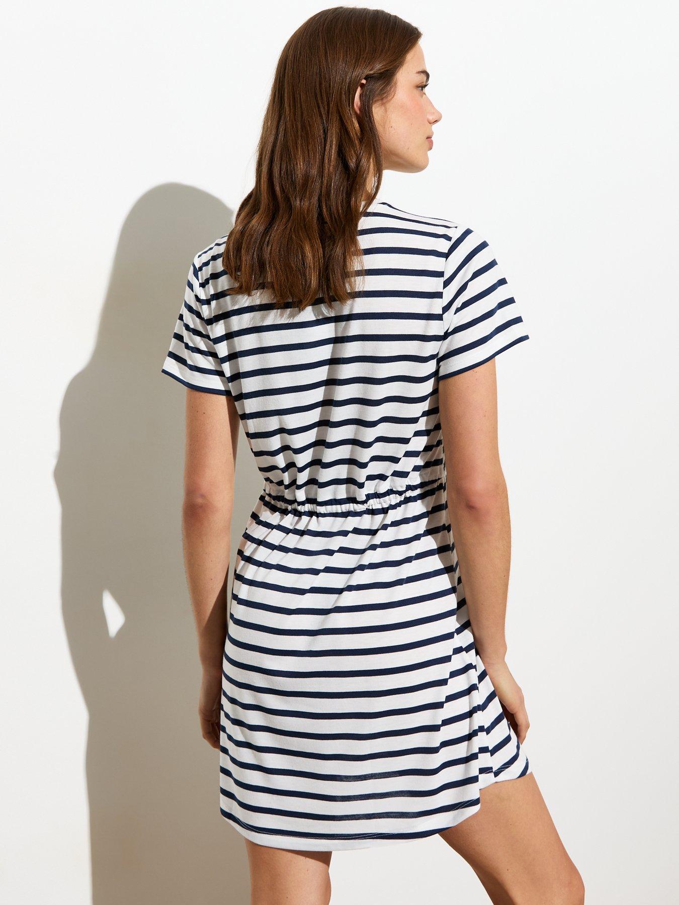 new-look-white-jersey-stripe-drawstring-mini-dressstillFront