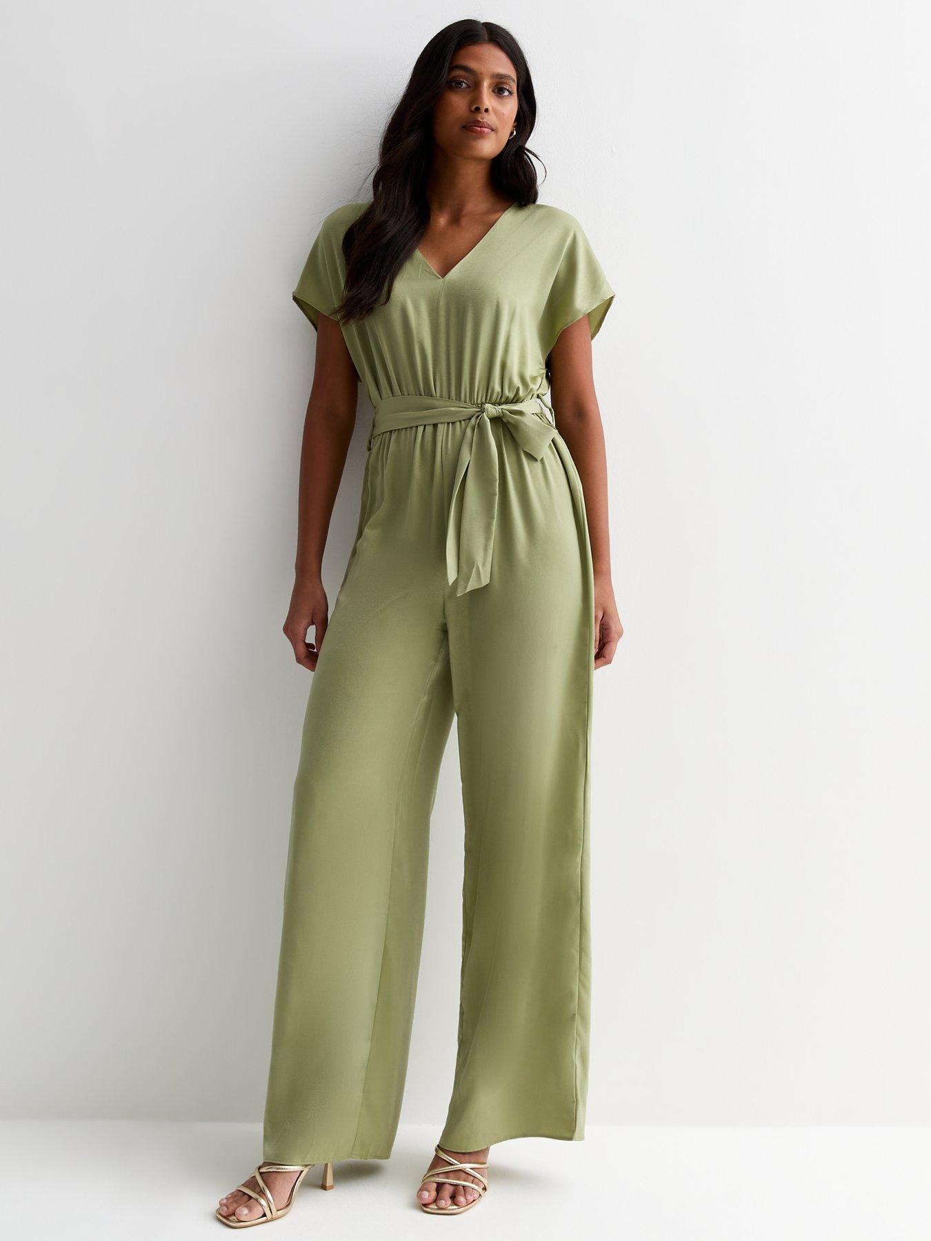 Satin wide leg jumpsuit online