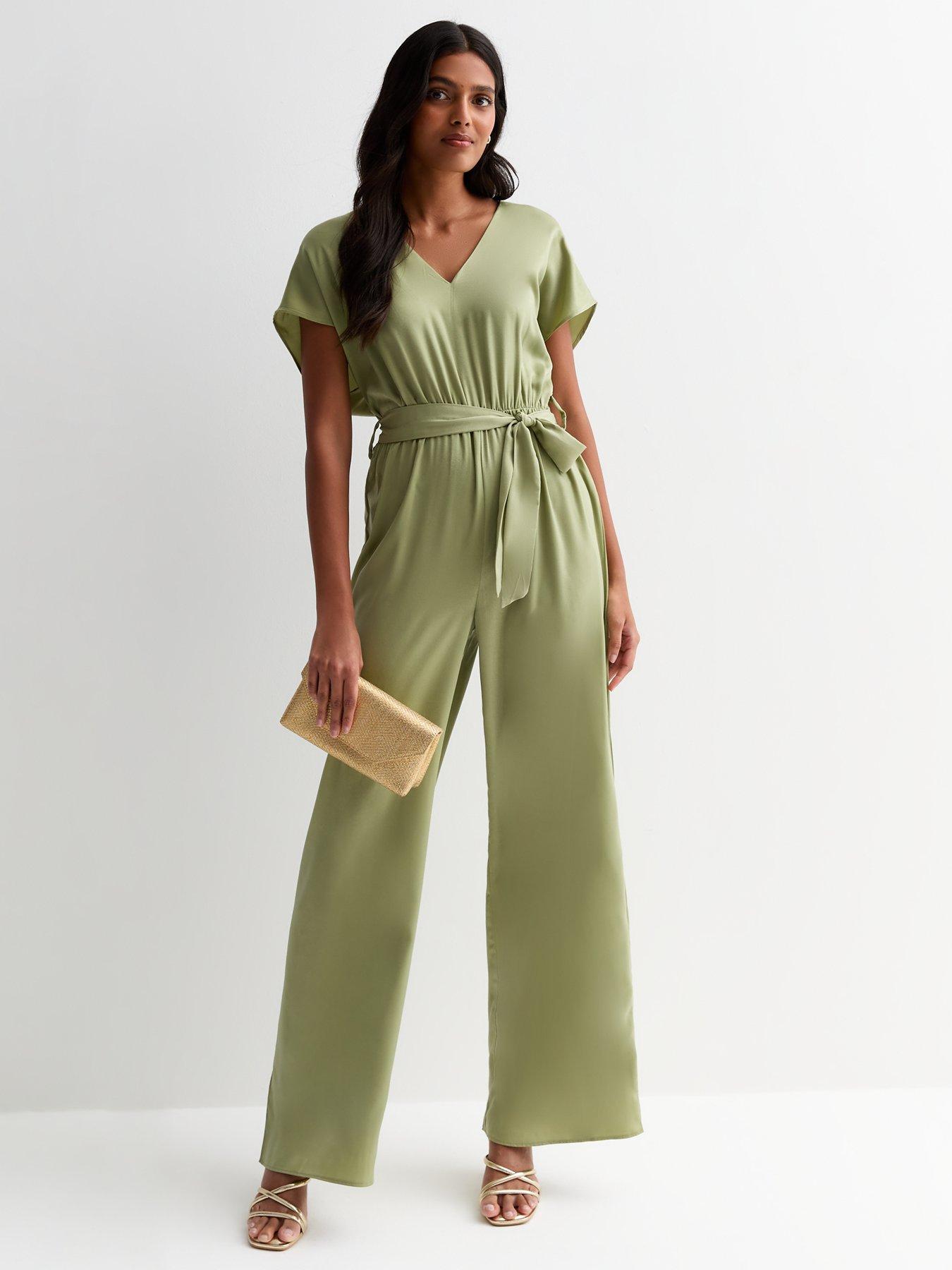 new-look-green-satin-short-sleeve-belted-wide-leg-jumpsuitback