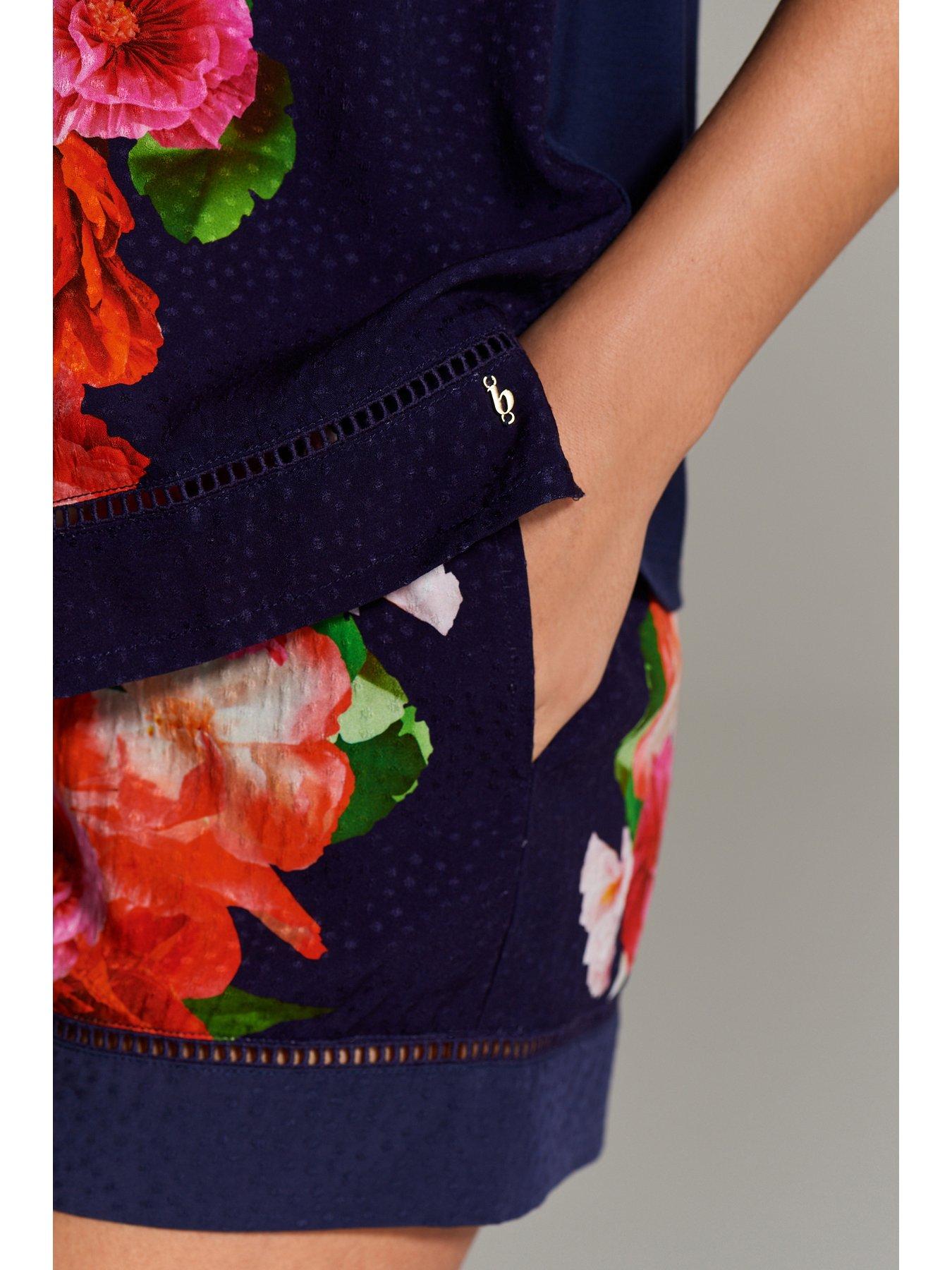 b-by-ted-baker-b-by-baker-floral-vest-and-short-pj-set-navy-coraldetail