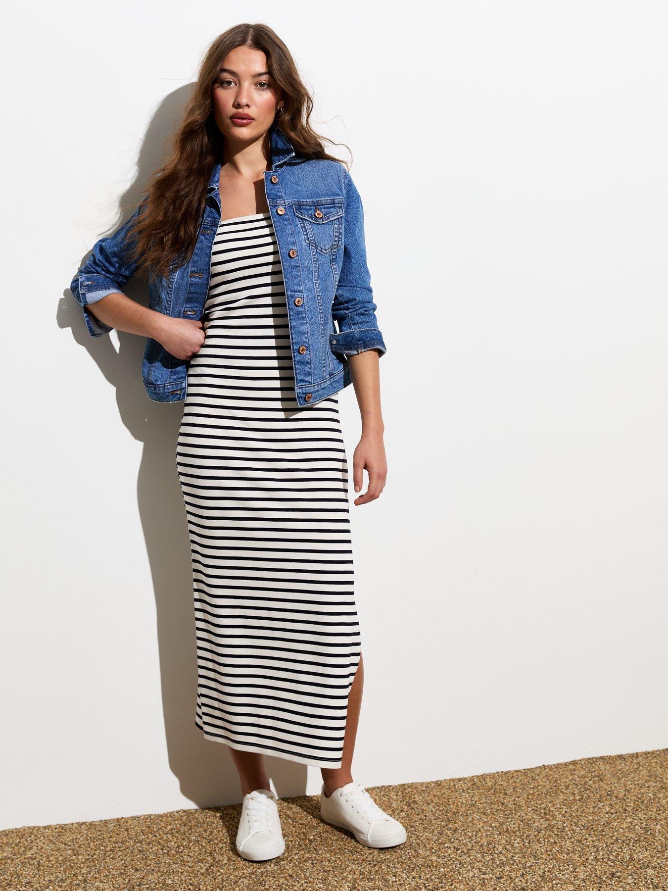 new-look-striped-bandeau-midi-dress-whiteblackback