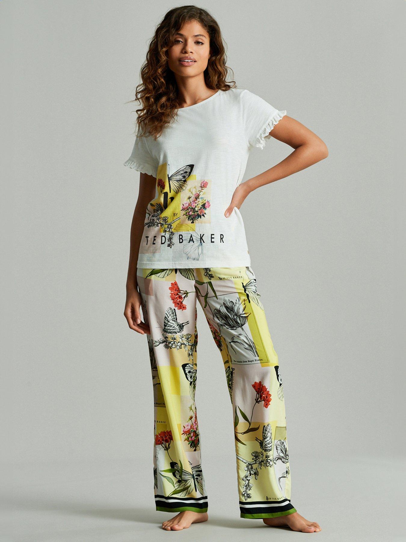 B by Baker Butterfly Placement Printed Jersey PJ Set Yellow