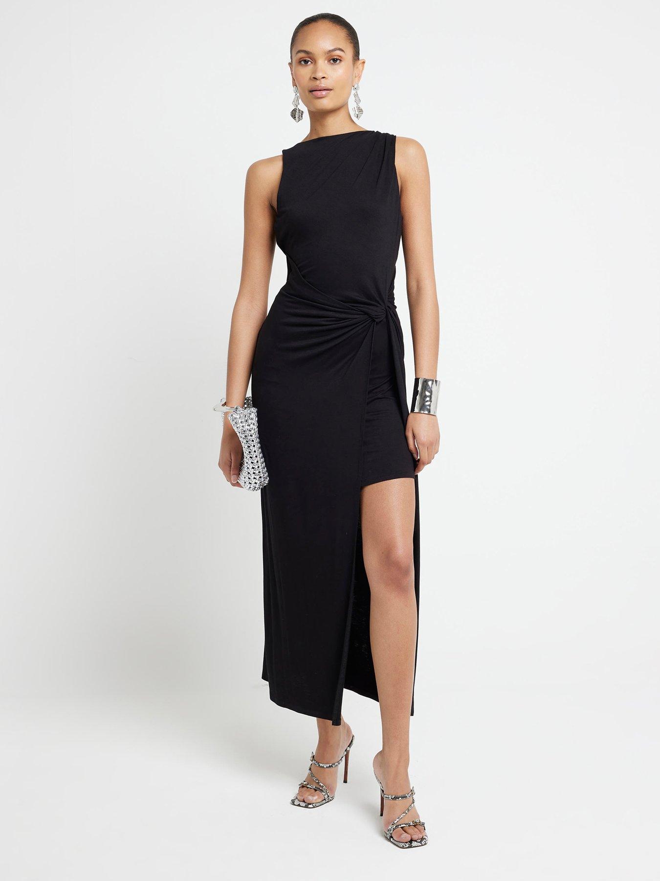 river-island-cowl-back-dress-blackfront