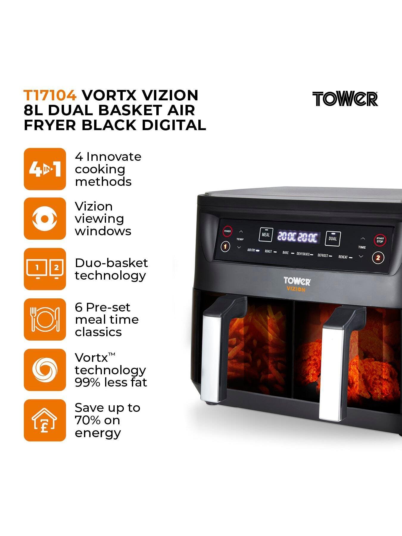 tower-vortx-vizion-8l-dual-basket-air-fryerstillFront