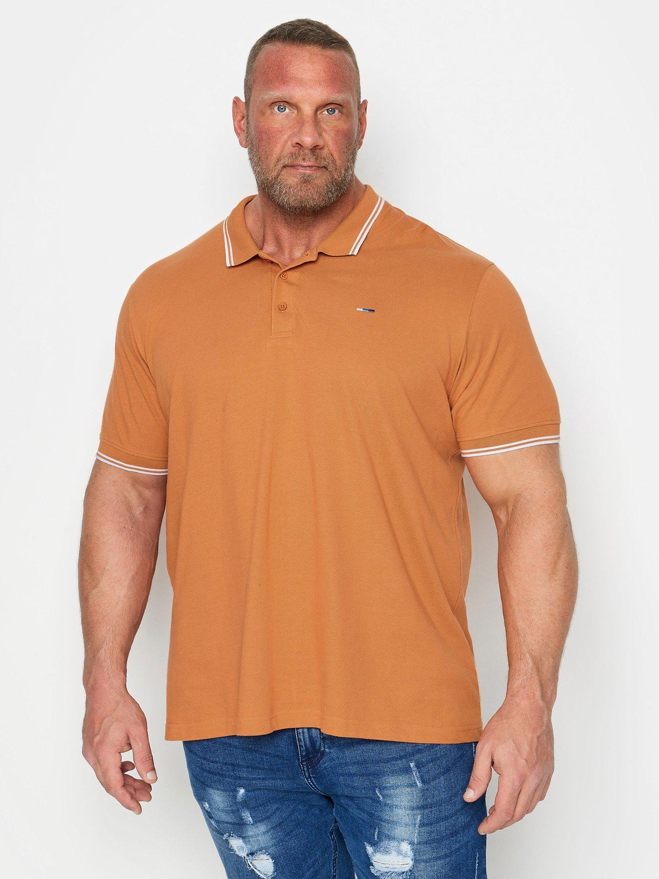 badrhino-short-sleeve-tipped-polo-shirt-orange