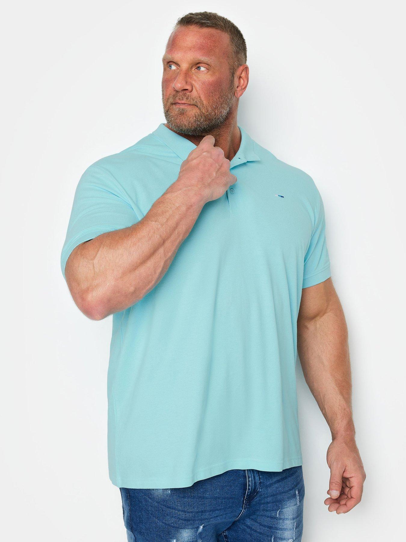 badrhino-short-sleeve-plain-polo-shirt-blue