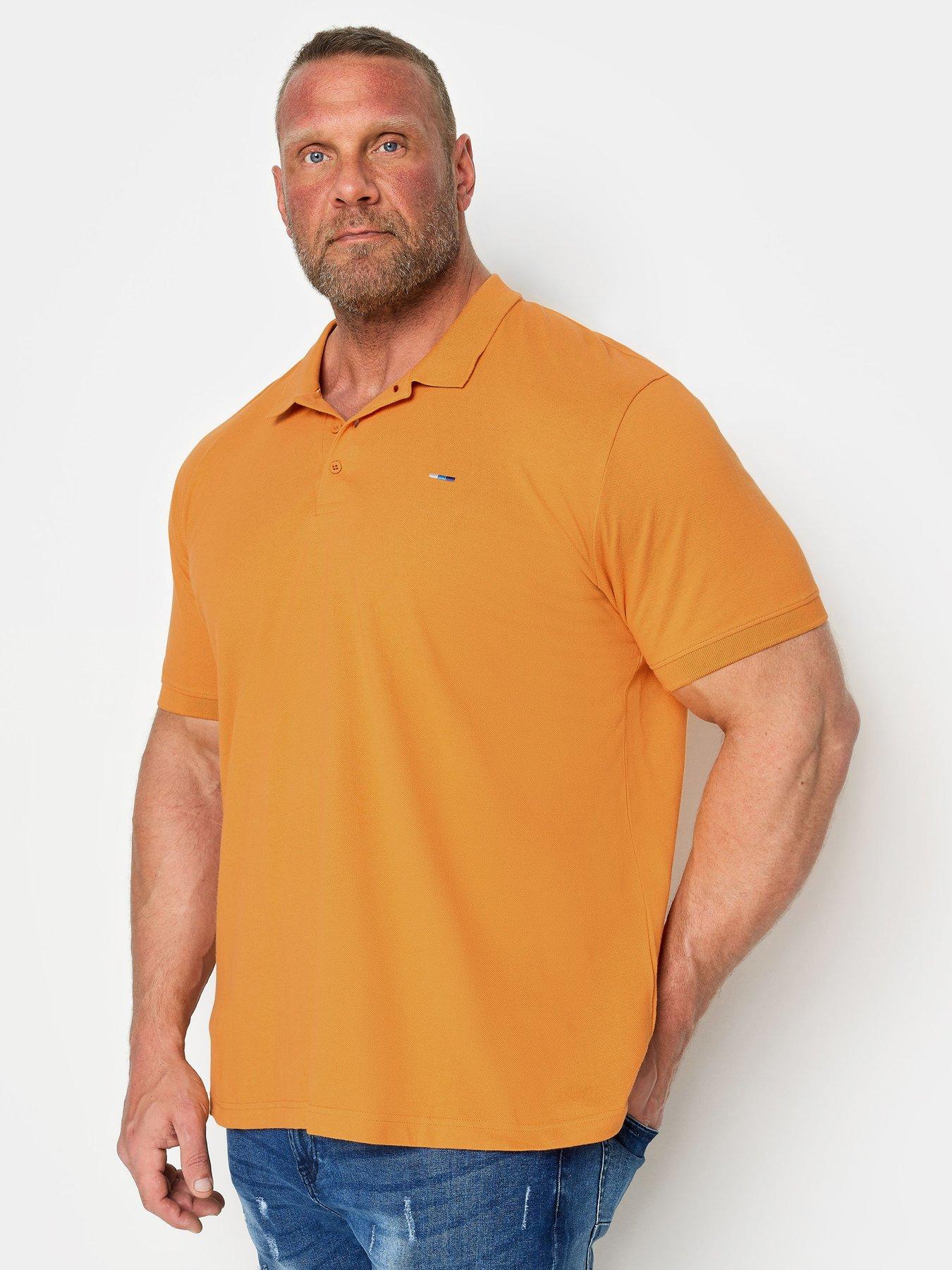 badrhino-short-sleeve-plain-polo-shirt-orange