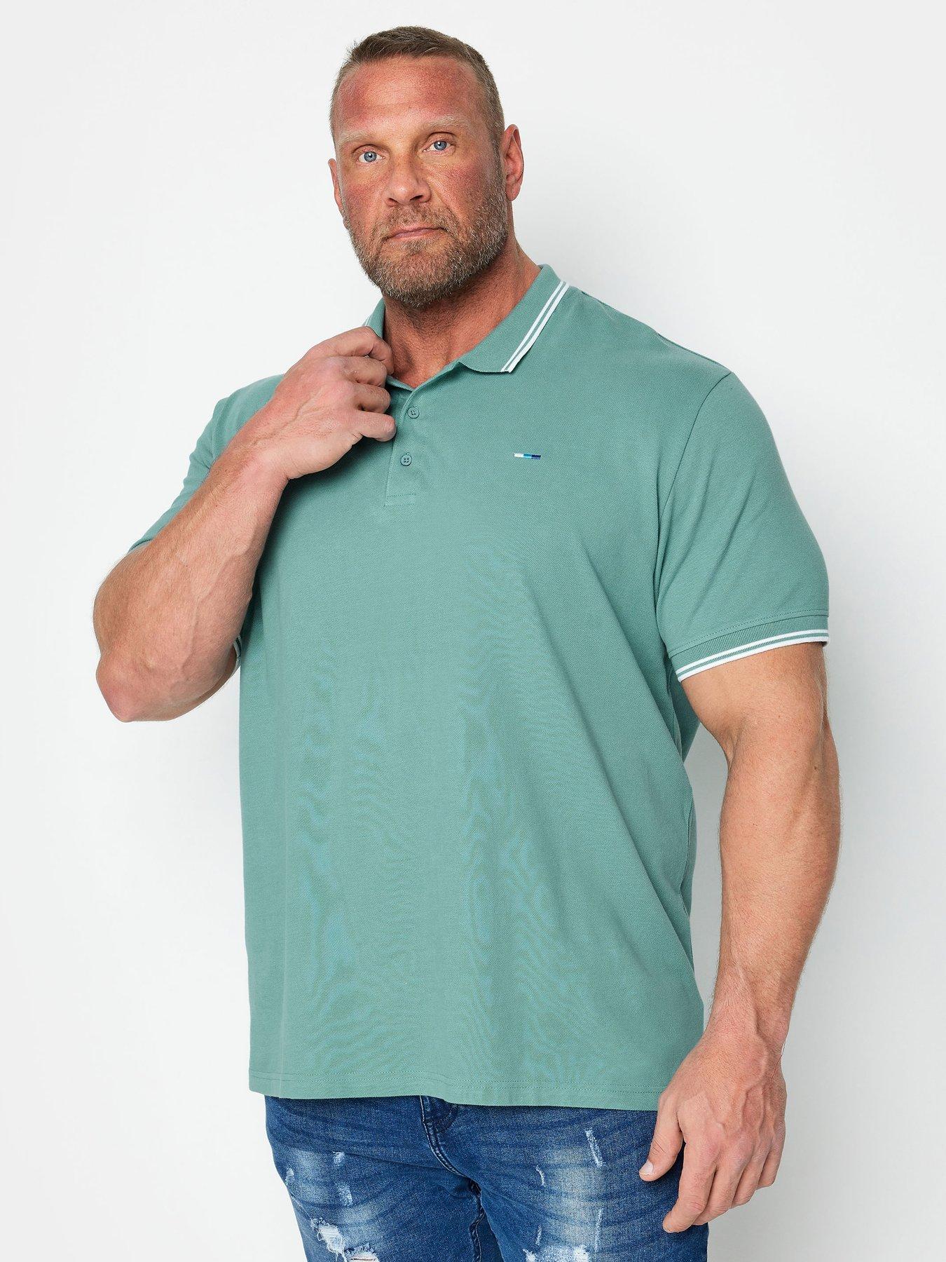 badrhino-short-sleeve-tipped-polo-shirt-blue