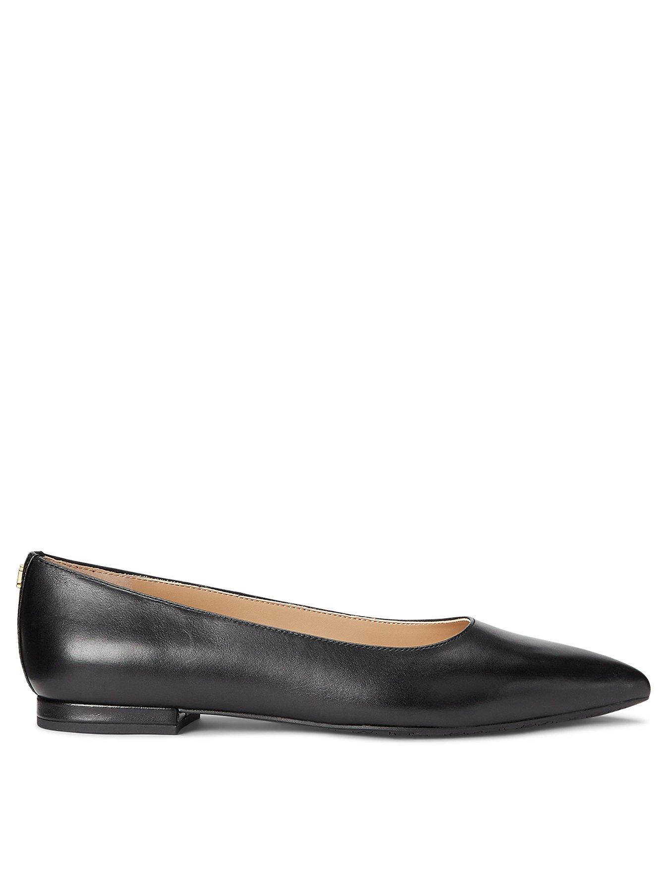 Image 1 of 4 of Lauren by Ralph Lauren Londyn Ballet Flat Shoes - Black