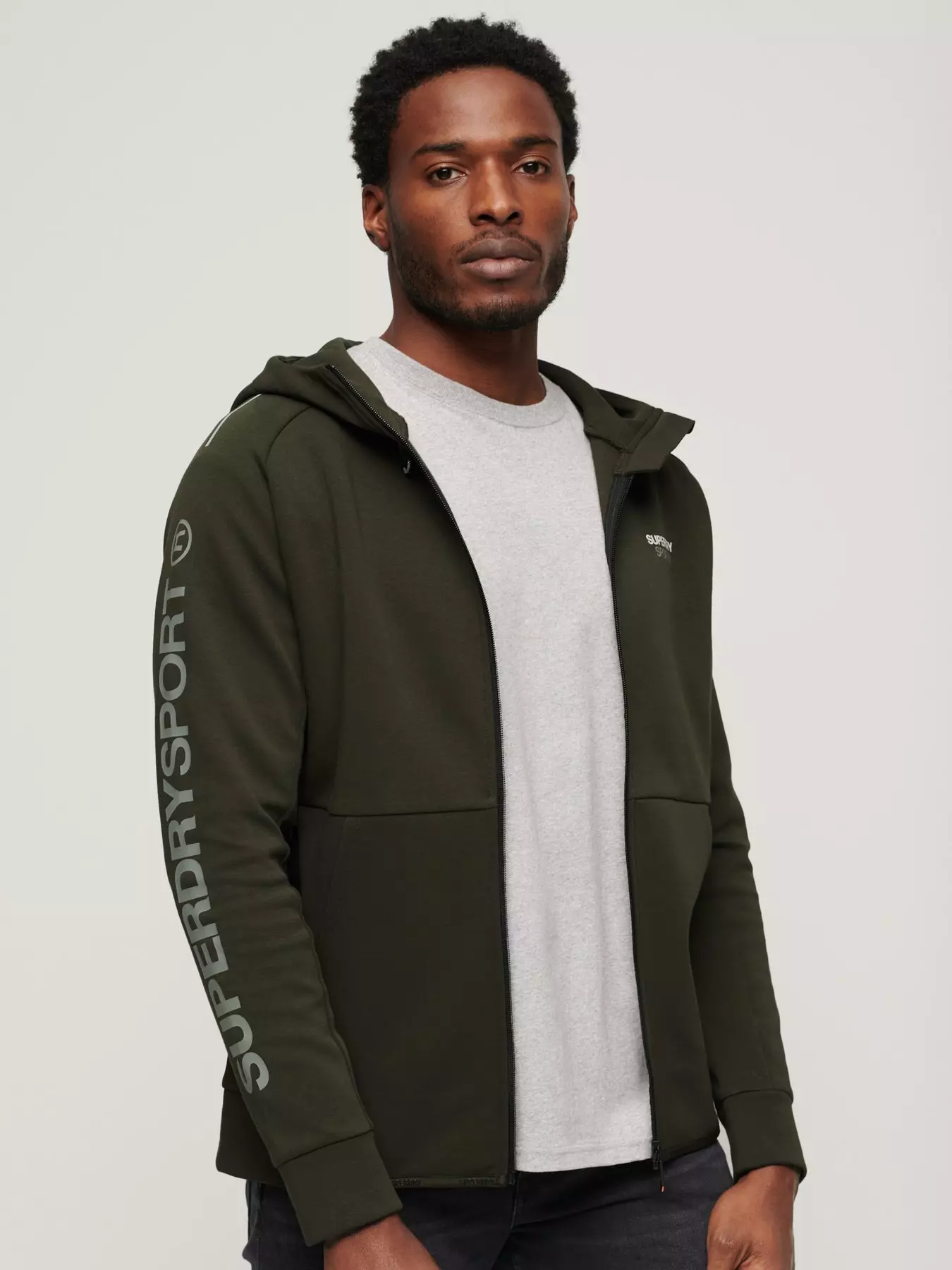 Superdry Sport hooded sweat in gray