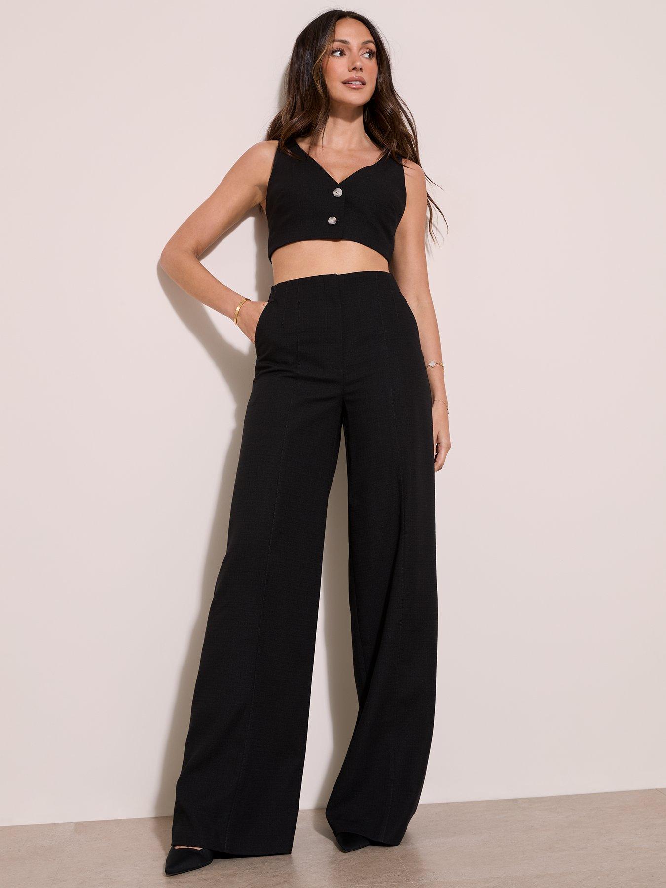 michelle-keegan-premium-3-piece-setnbspwide-leg-trousers-blacknbsp