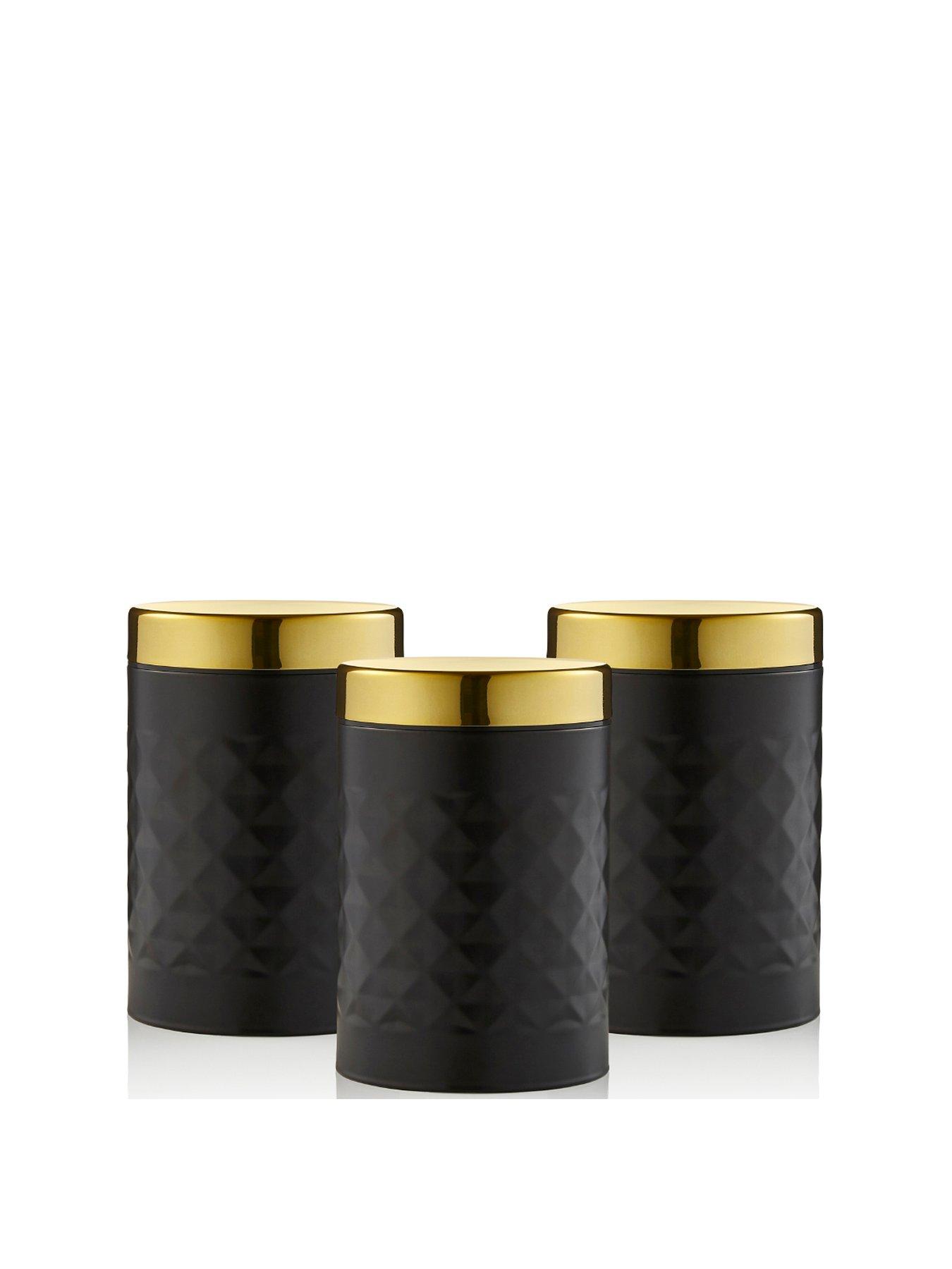 swan-set-of-3-canisters-with-diamond-pattern-blackstillFront