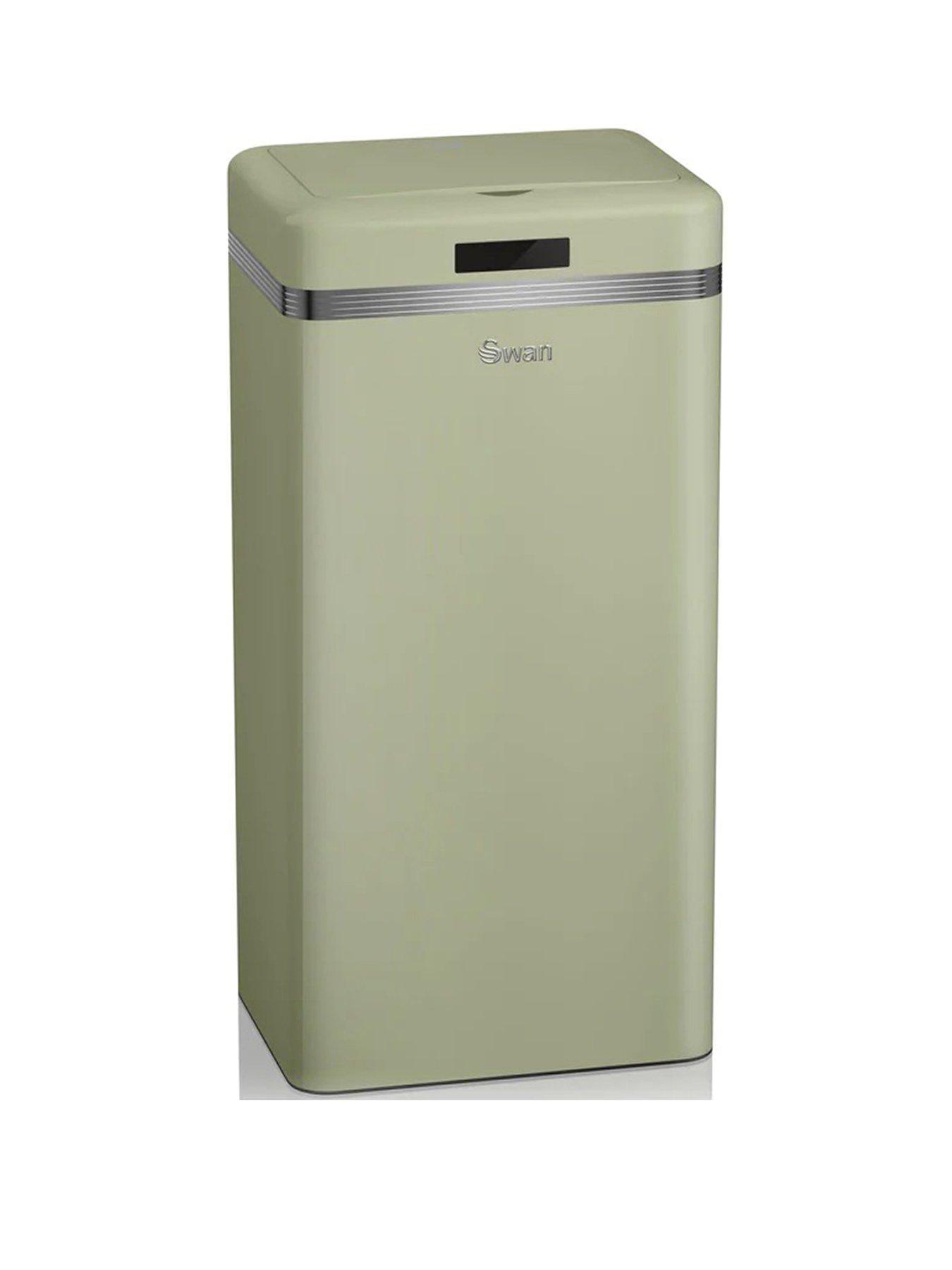 Image of Swan Retro 45l Square Sensor Bin - Green