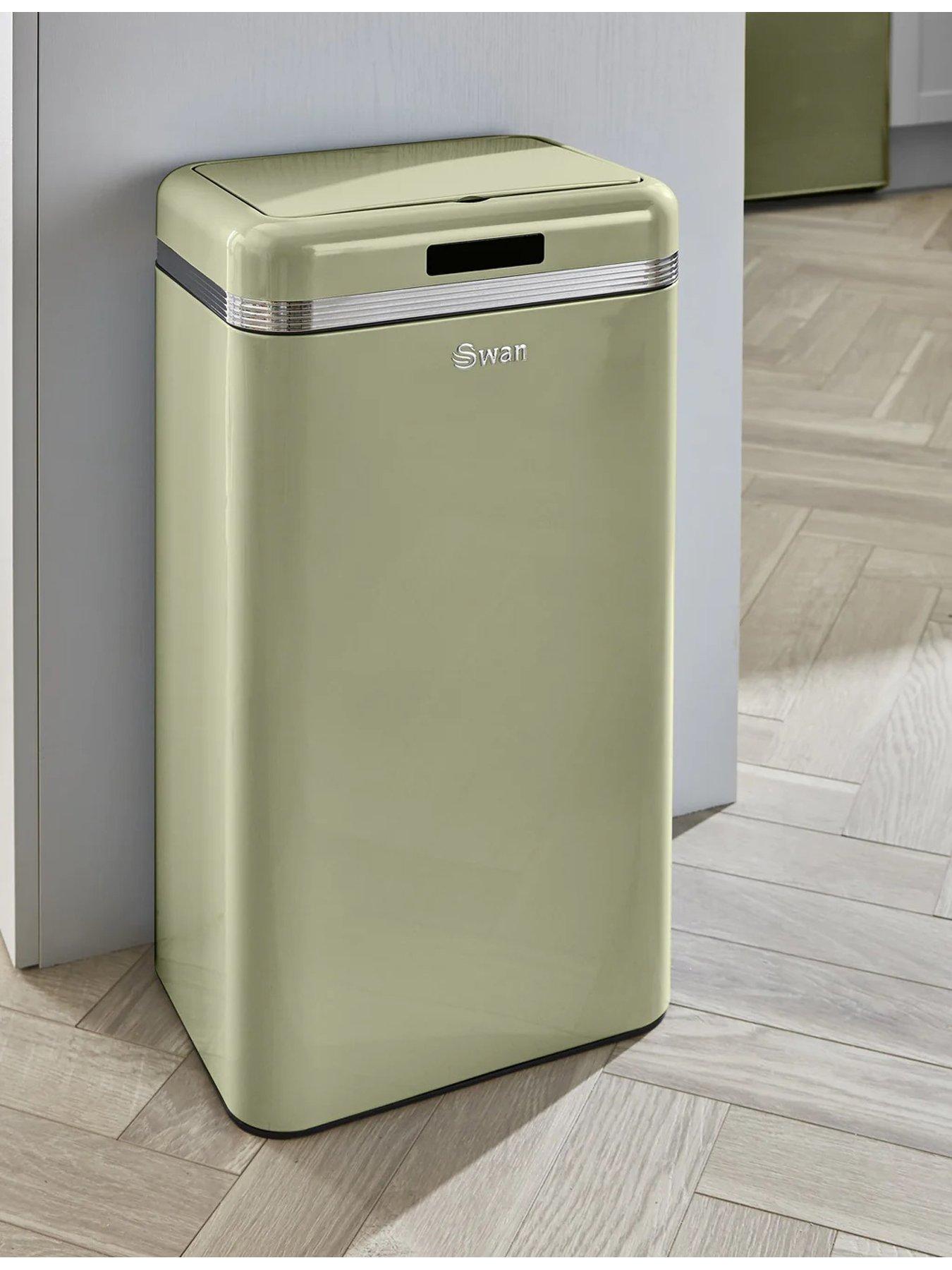 Image 4 of 4 of Swan Retro 45l Square Sensor Bin - Green