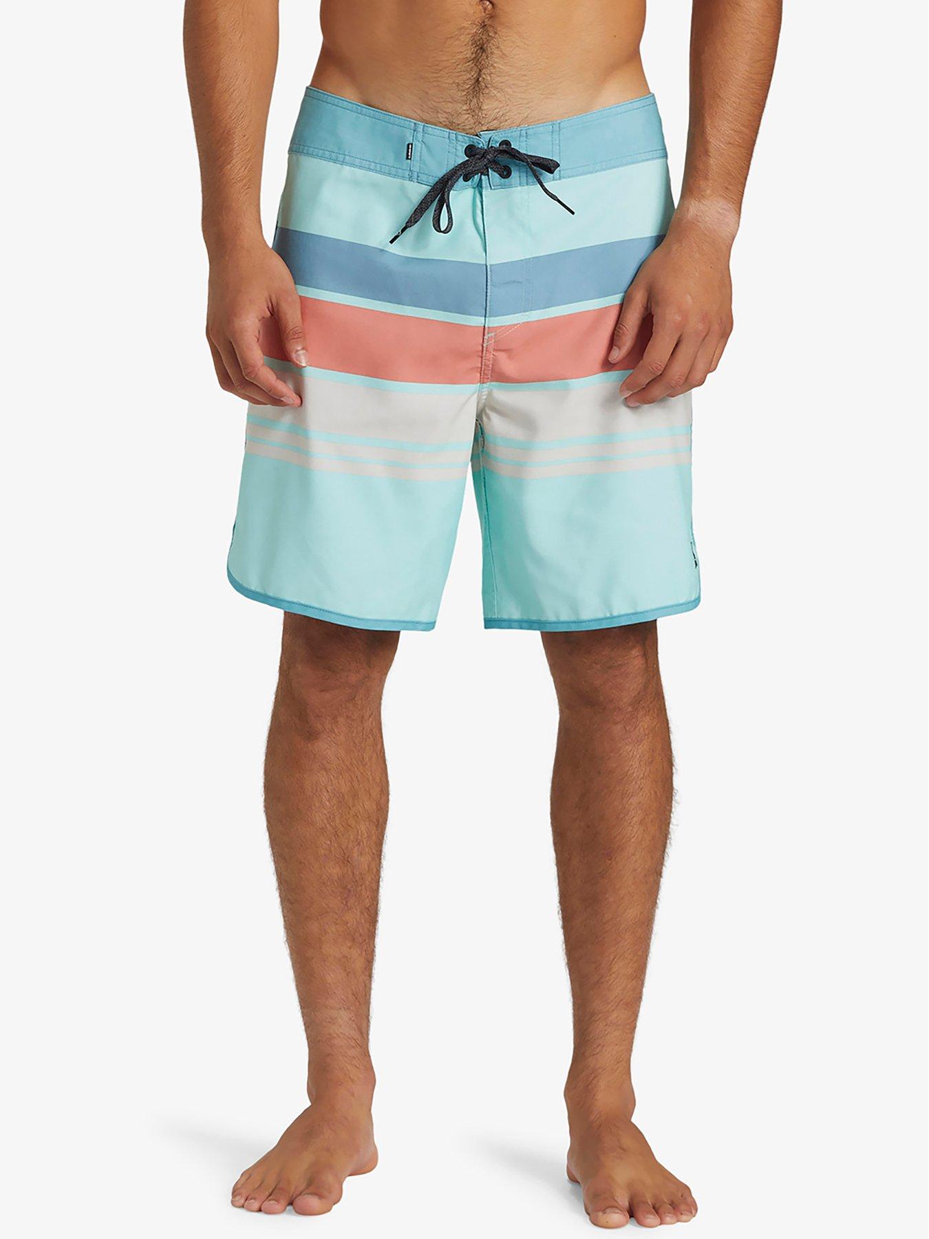 undefined Mens Everyday Stripe 19 Inch Board Shorts  - Off White
