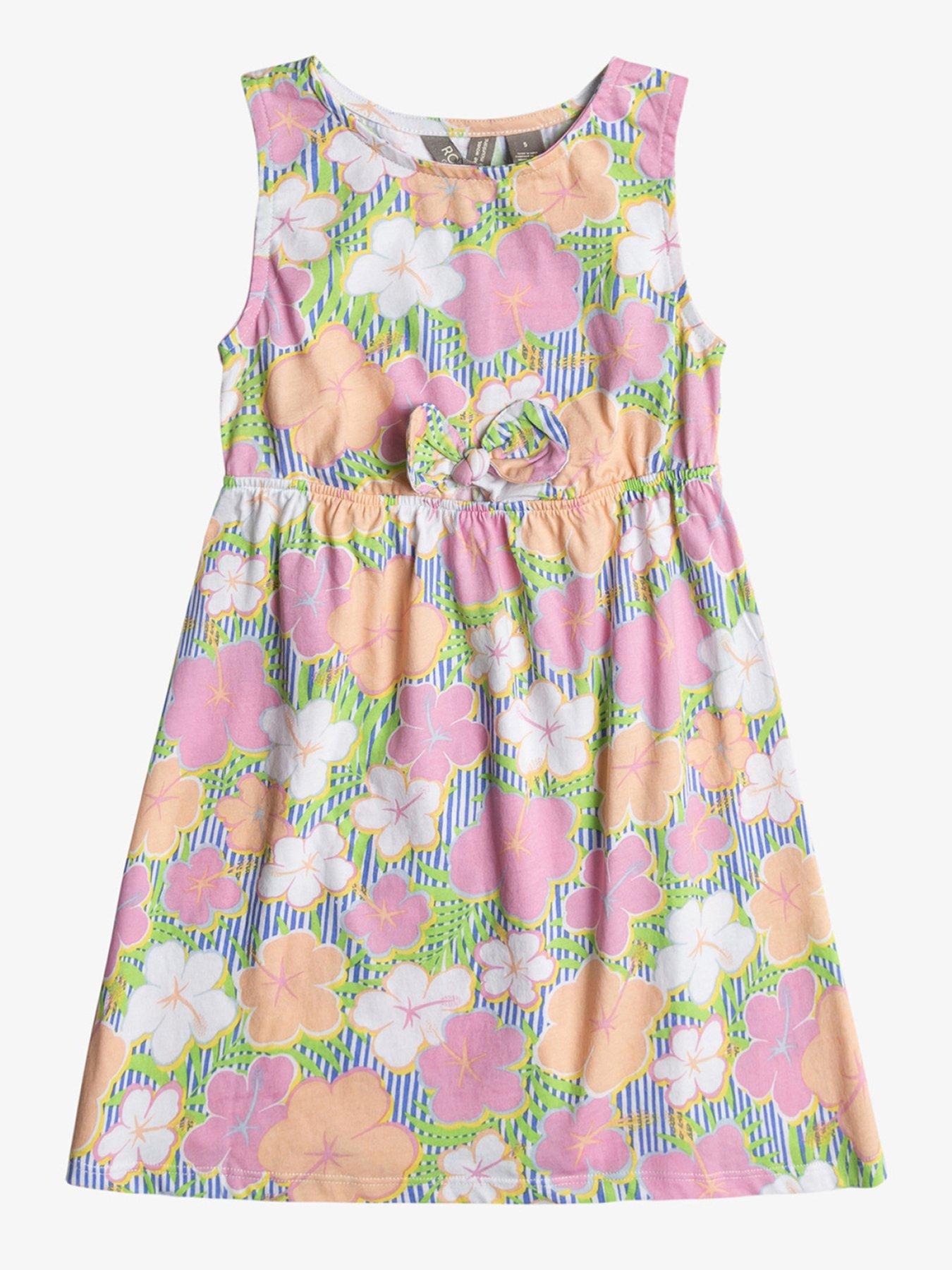 roxy-girls-printed-dress-with-elasticated-waist-pink-printfront