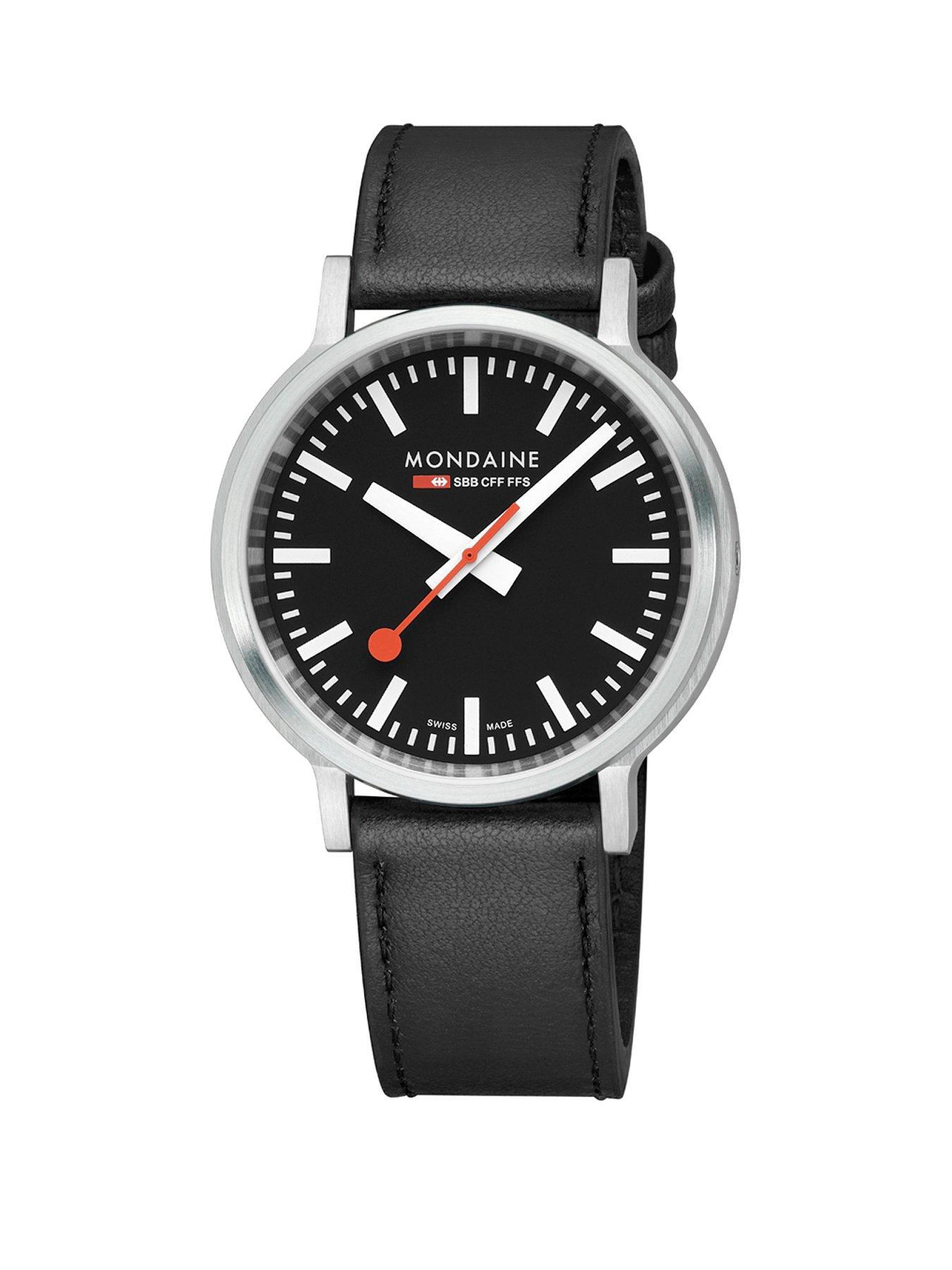 Image 2 of 8 of Mondaine Stop2Go Black Dial - grape leather