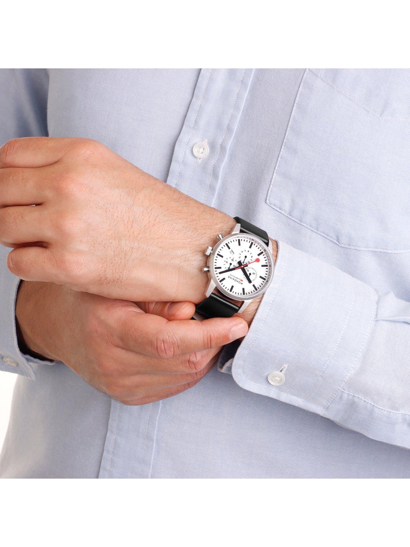 Image 3 of 8 of Mondaine Neo Chrono White Dial 41mm - grape leather