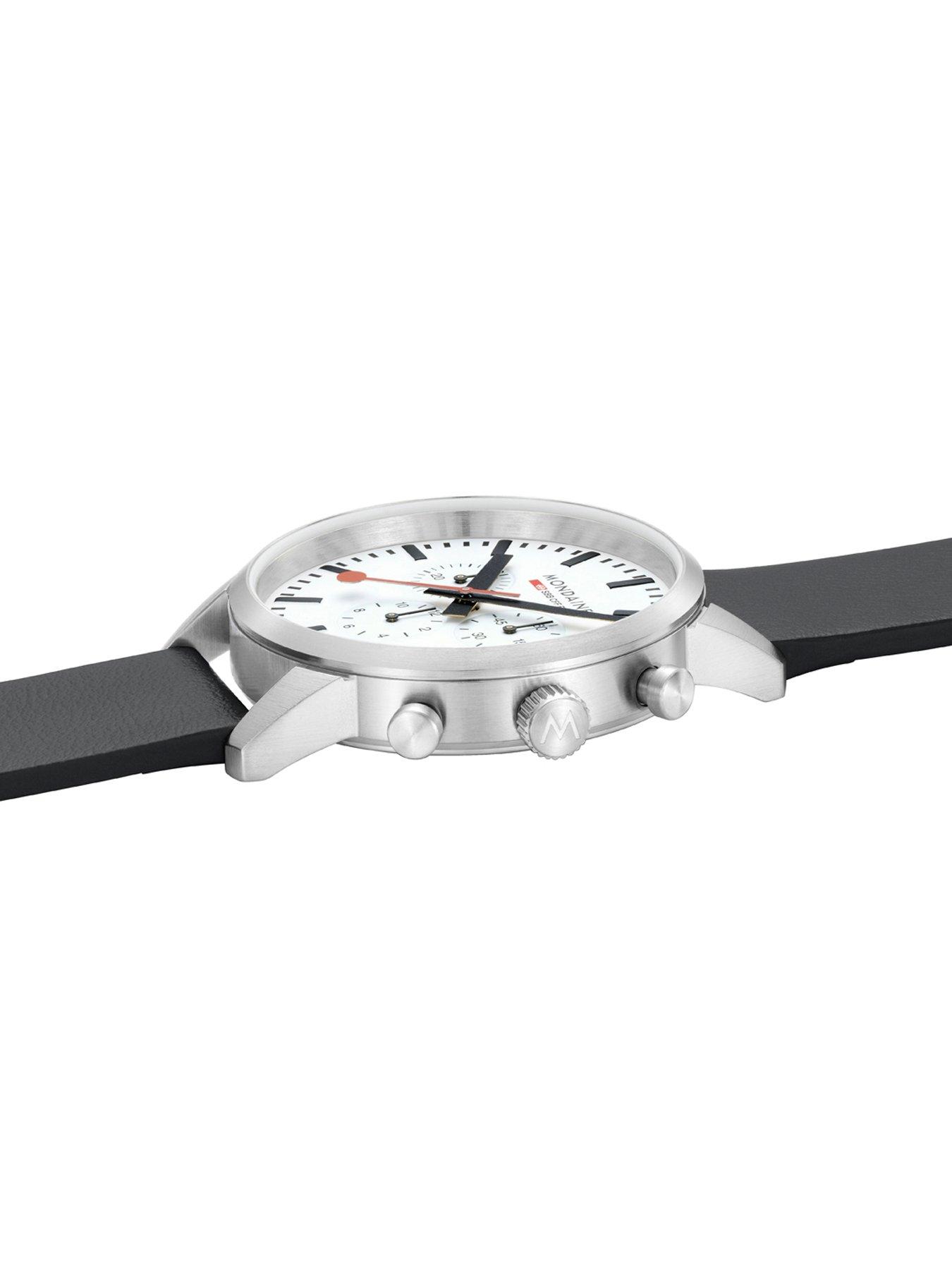 Image 6 of 8 of Mondaine Neo Chrono White Dial 41mm - grape leather