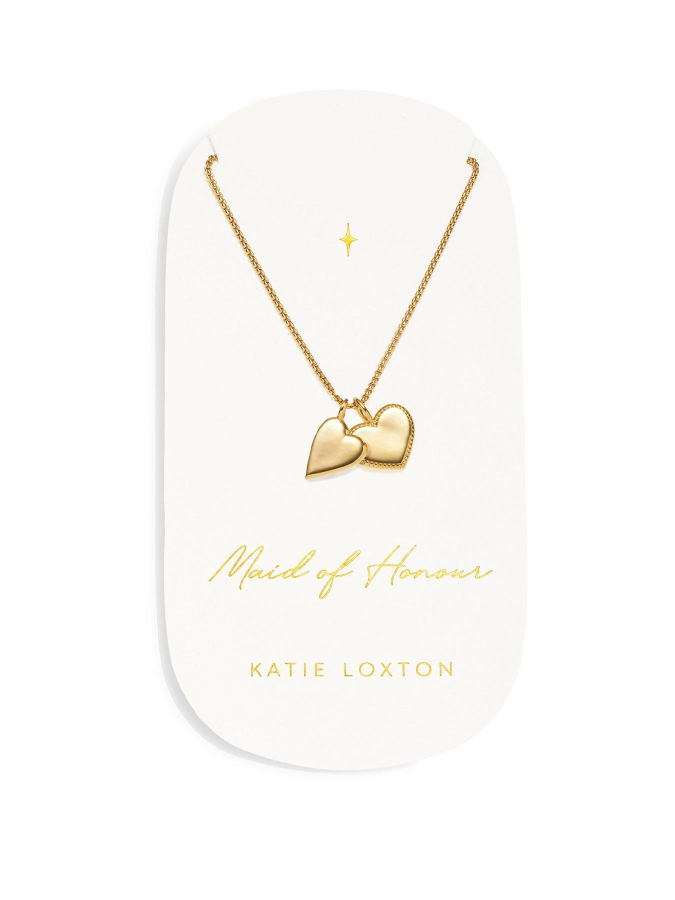 katie-loxton-maid-of-honour-waterproof-gold-bridal-charm-necklacefront