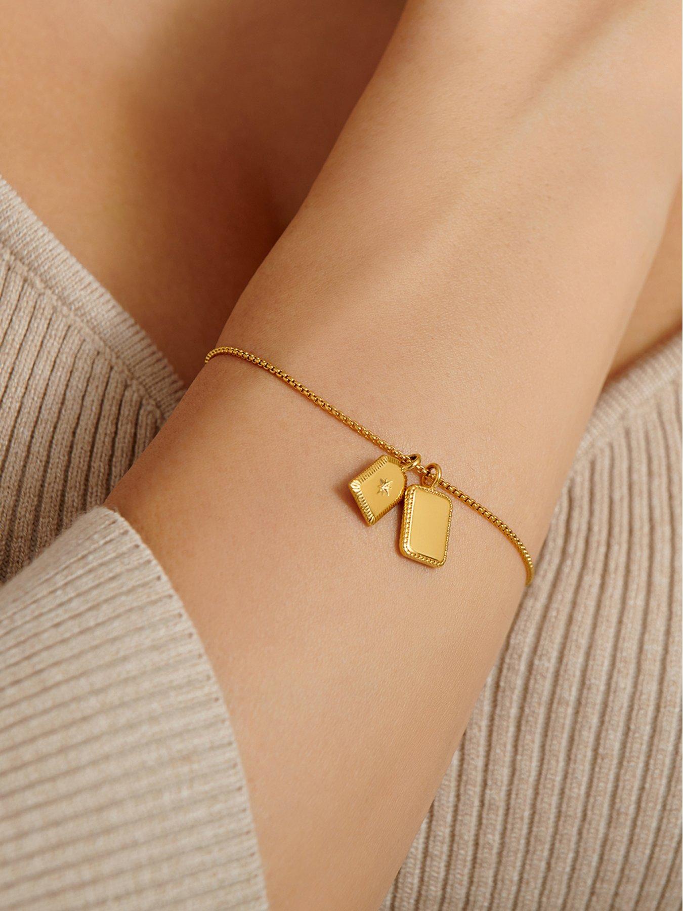 katie-loxton-treasured-friend-waterproof-gold-charm-braceletstillFront