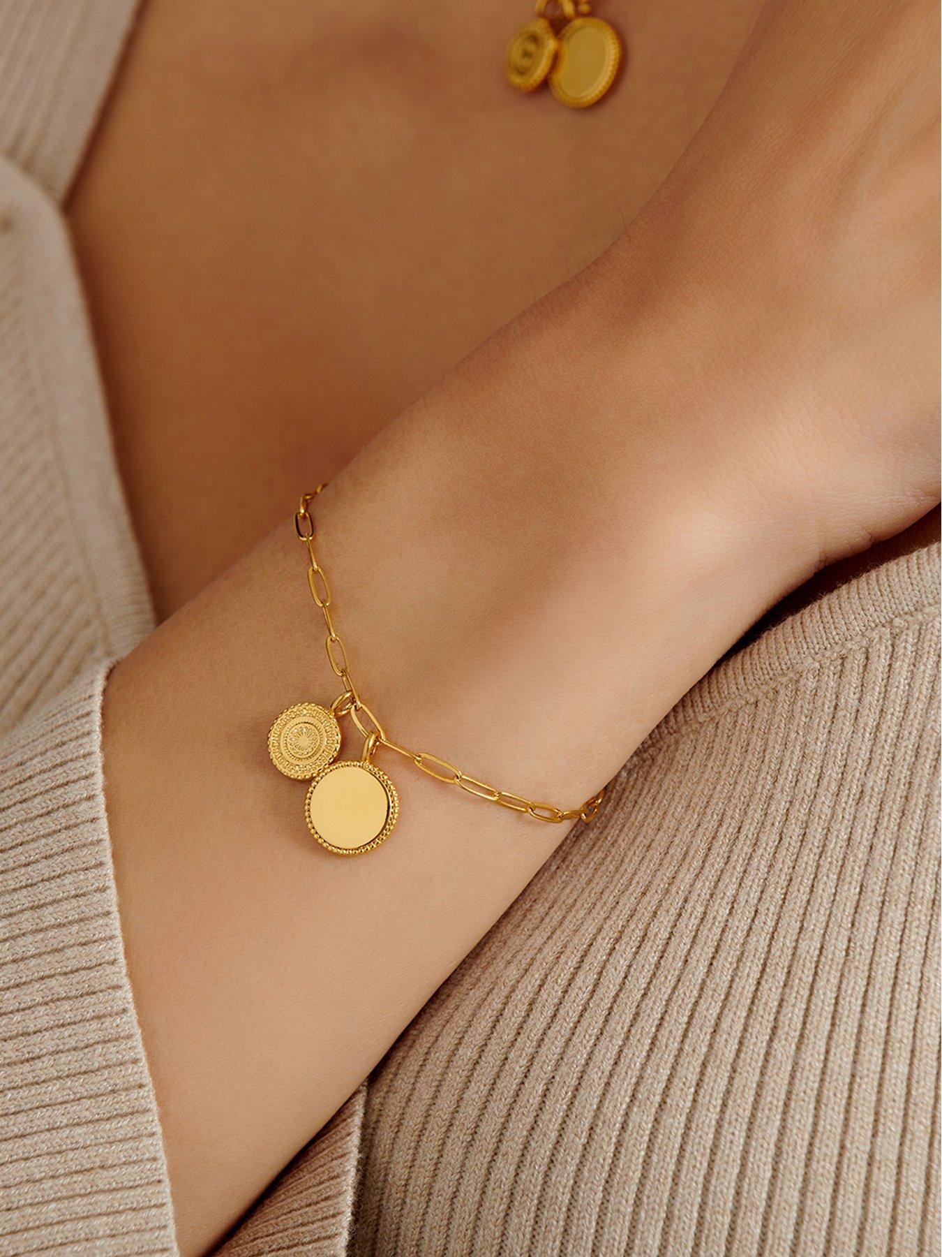 katie-loxton-sister-waterproof-gold-charm-braceletstillFront