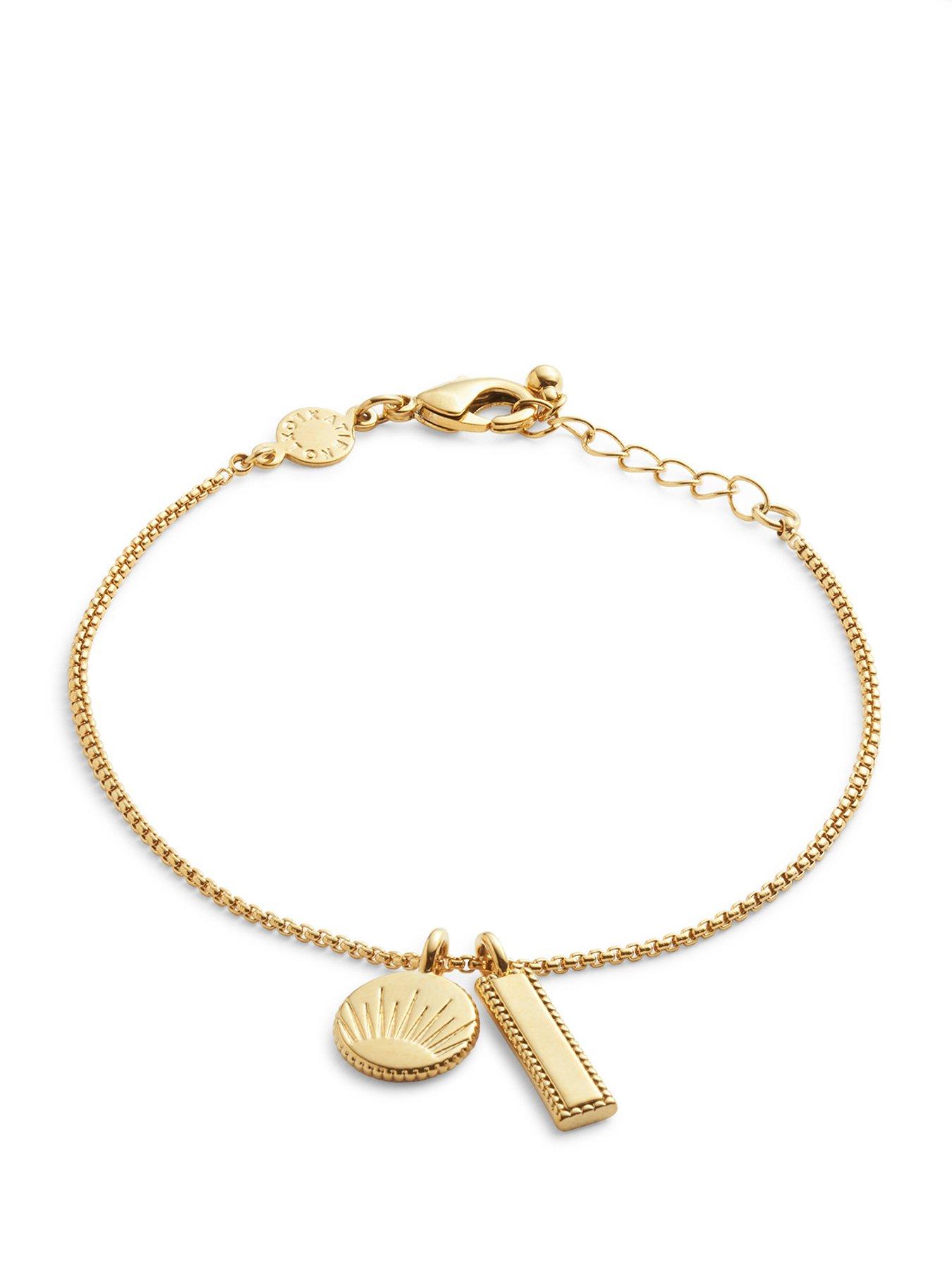 katie-loxton-positivity-waterproof-gold-charm-braceletback