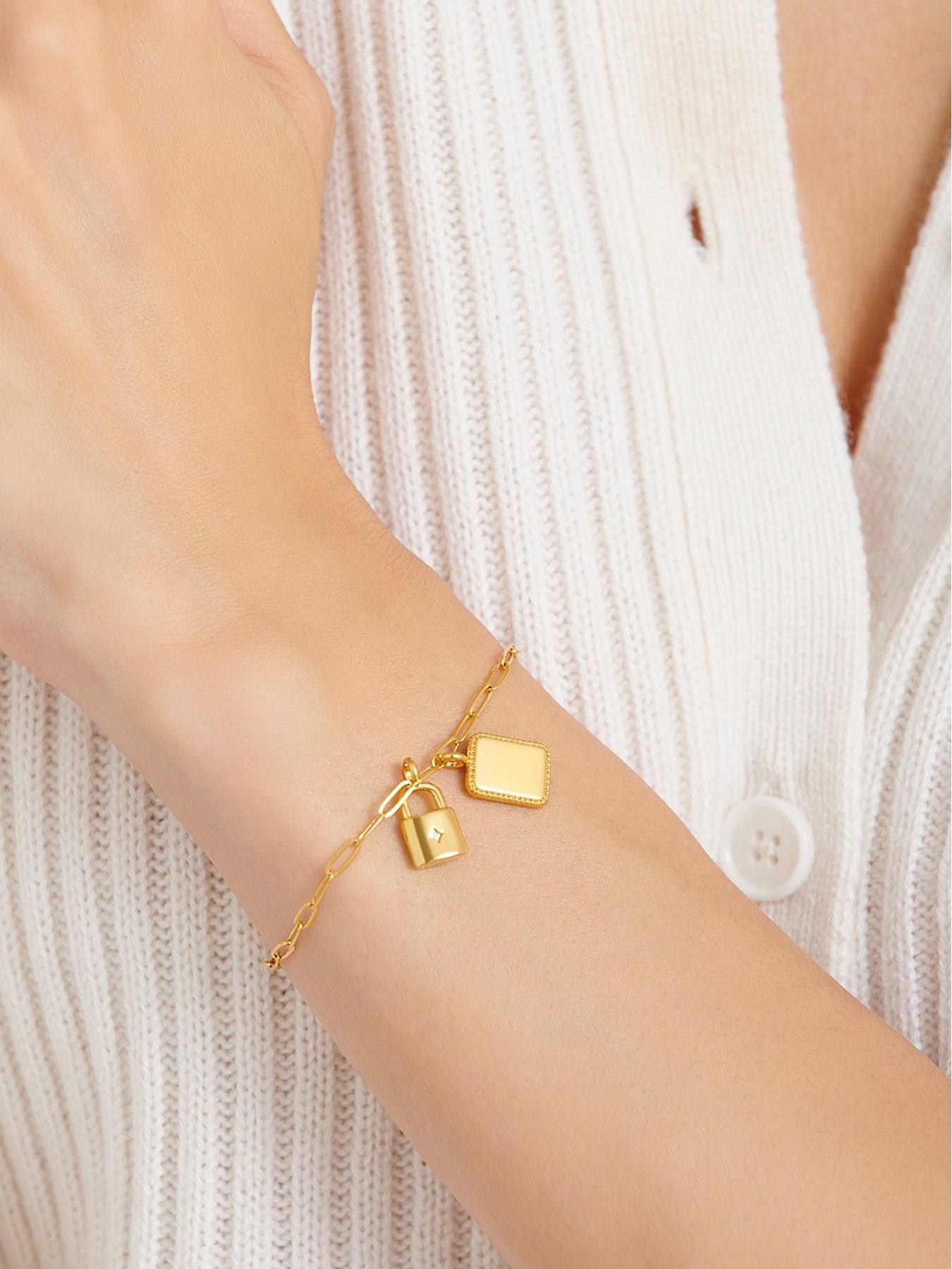 katie-loxton-inner-strength-waterproof-gold-charm-braceletstillFront