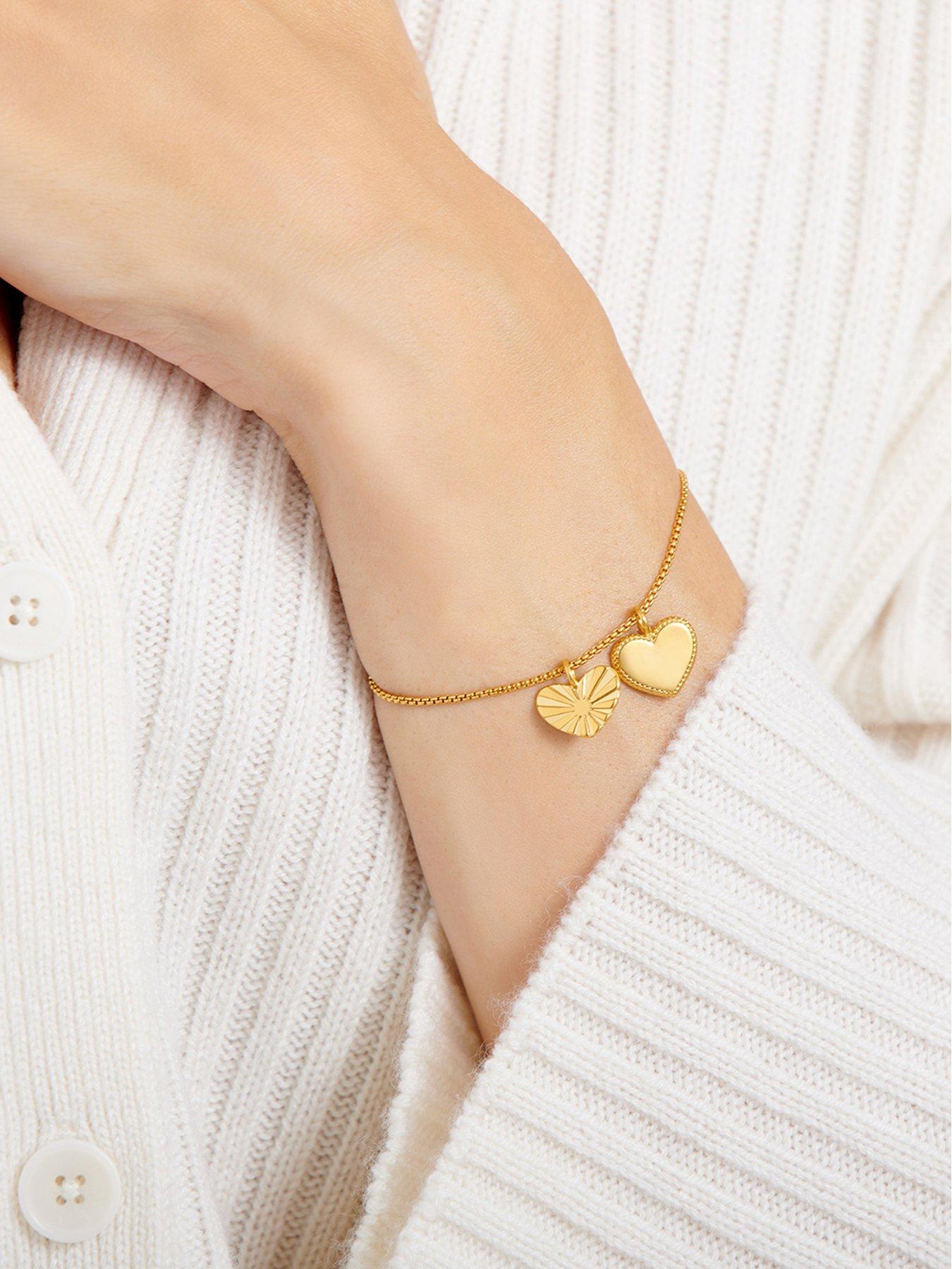 katie-loxton-love-above-all-waterproof-gold-charm-braceletstillFront