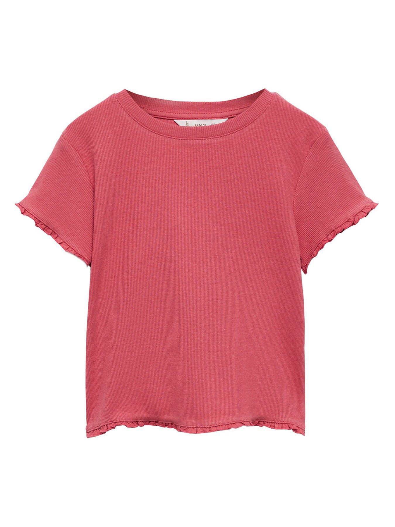 mango-girls-rib-short-sleeve-tshirt-red