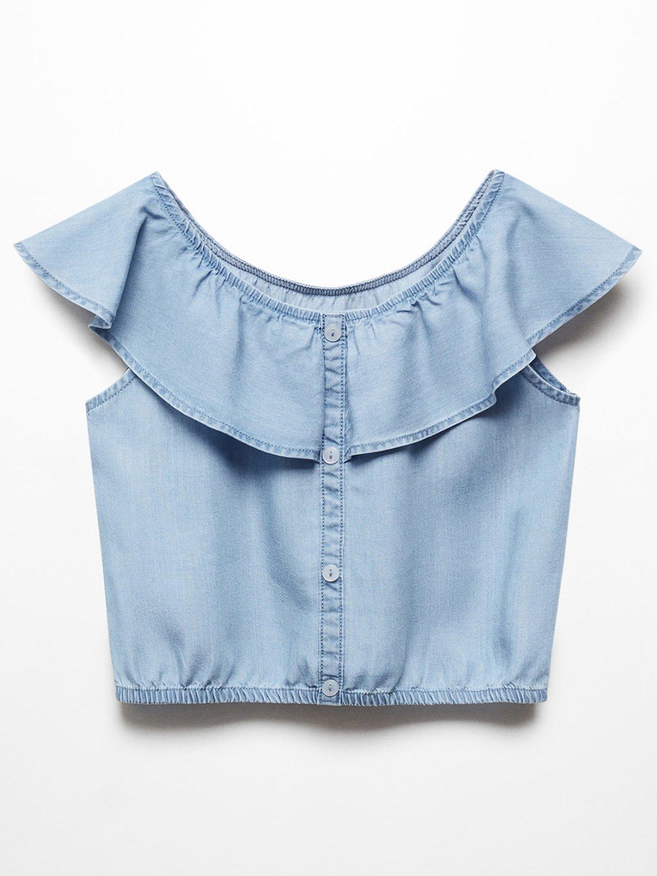 mango-girls-chambray-frill-blouse-blueback