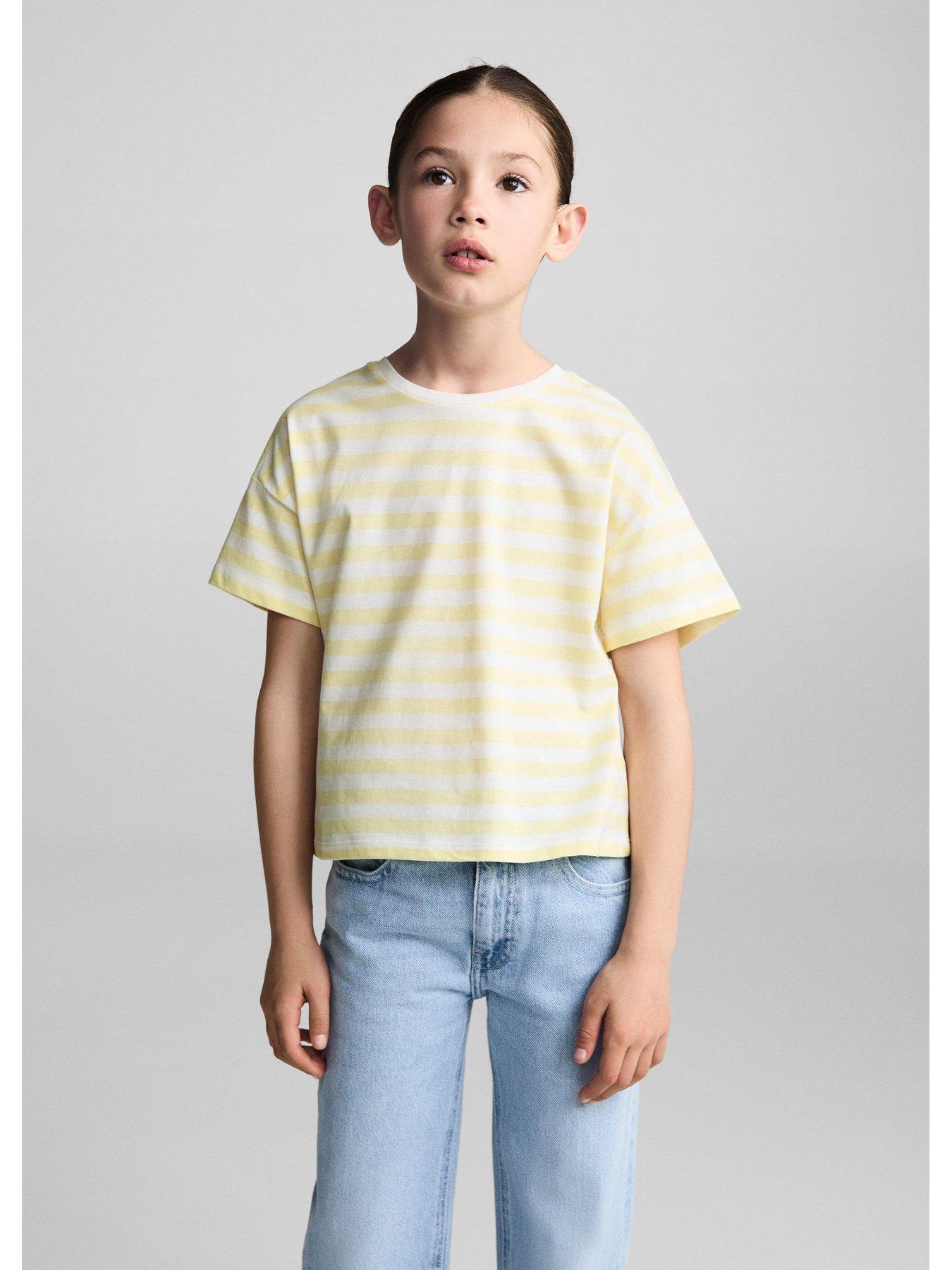 mango-girls-stripe-short-sleeve-tshirt-yellow