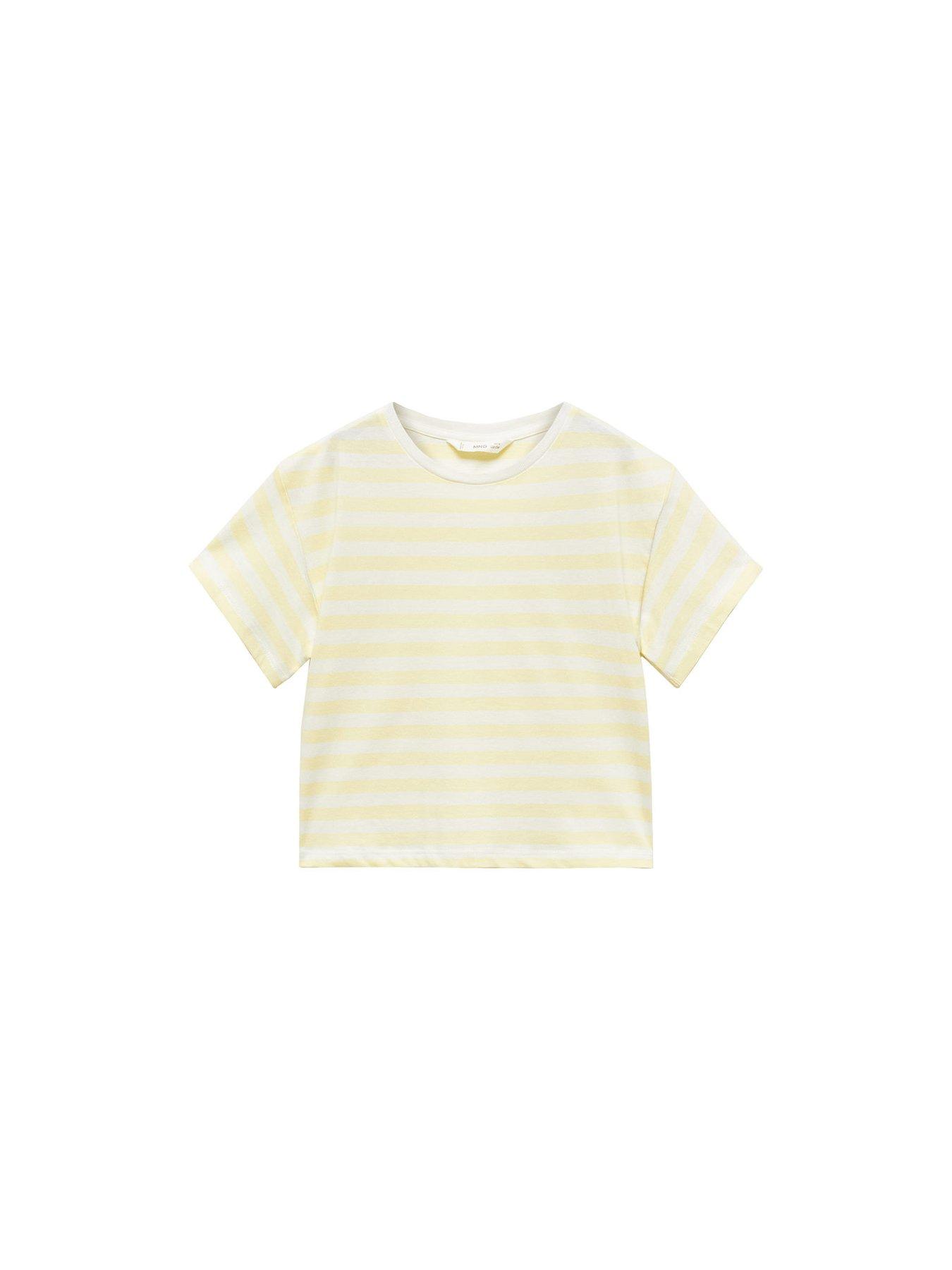 mango-girls-stripe-short-sleeve-tshirt-yellowback