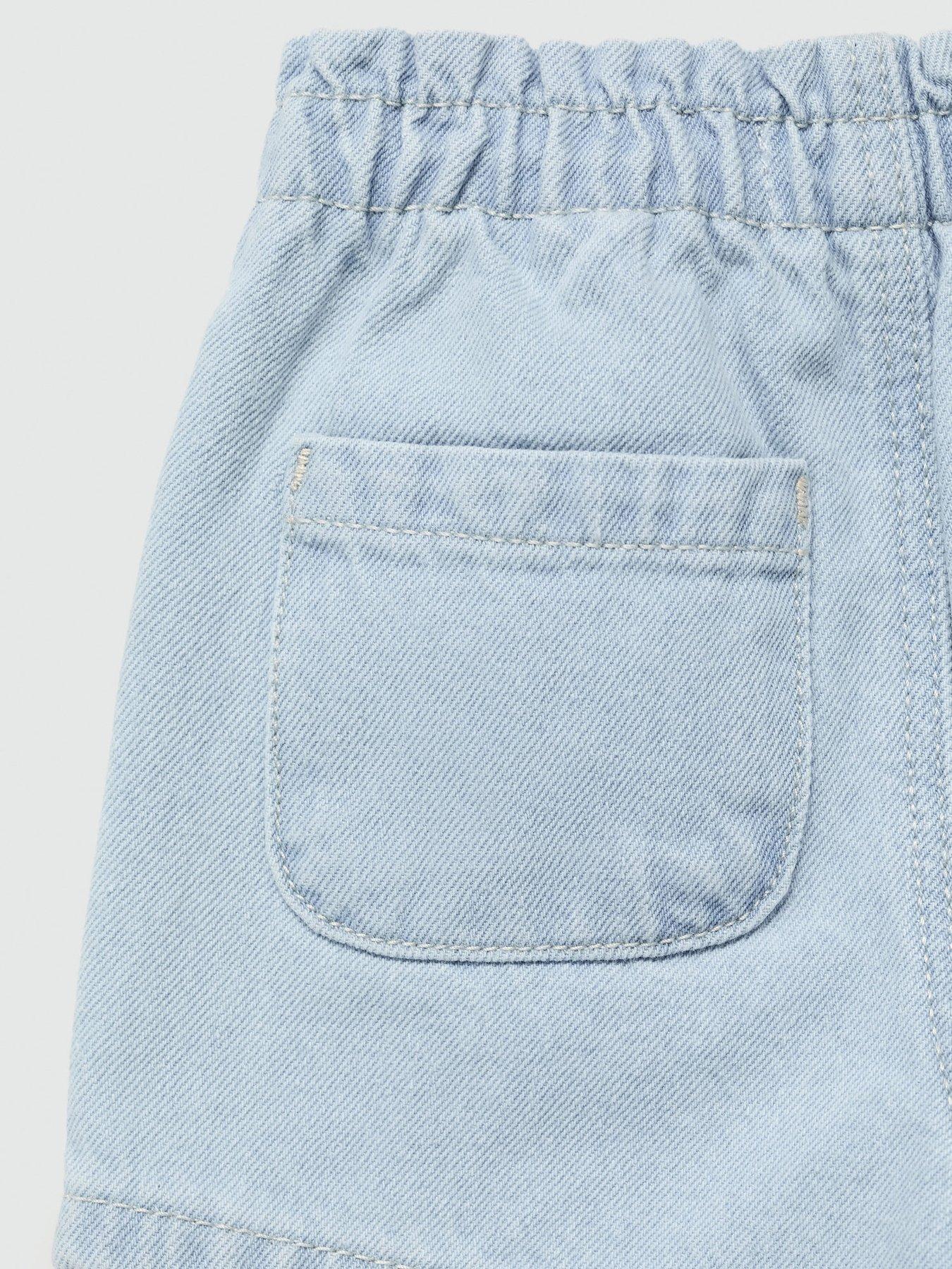 mango-younger-girls-button-detail-pull-on-denim-shorts-bluedetail