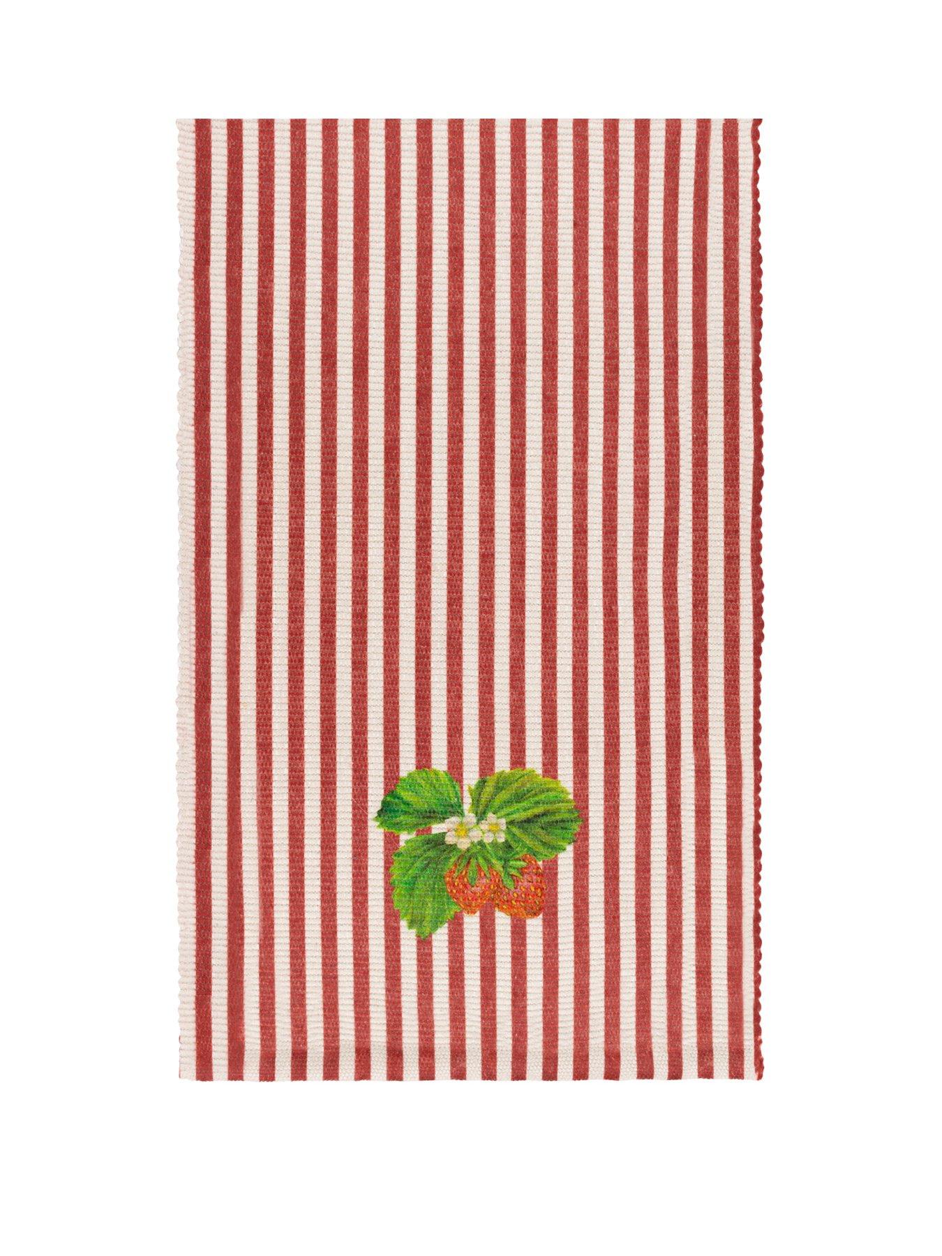 undefined Strawberry Stripes Indoor/Outdoor Table Runner