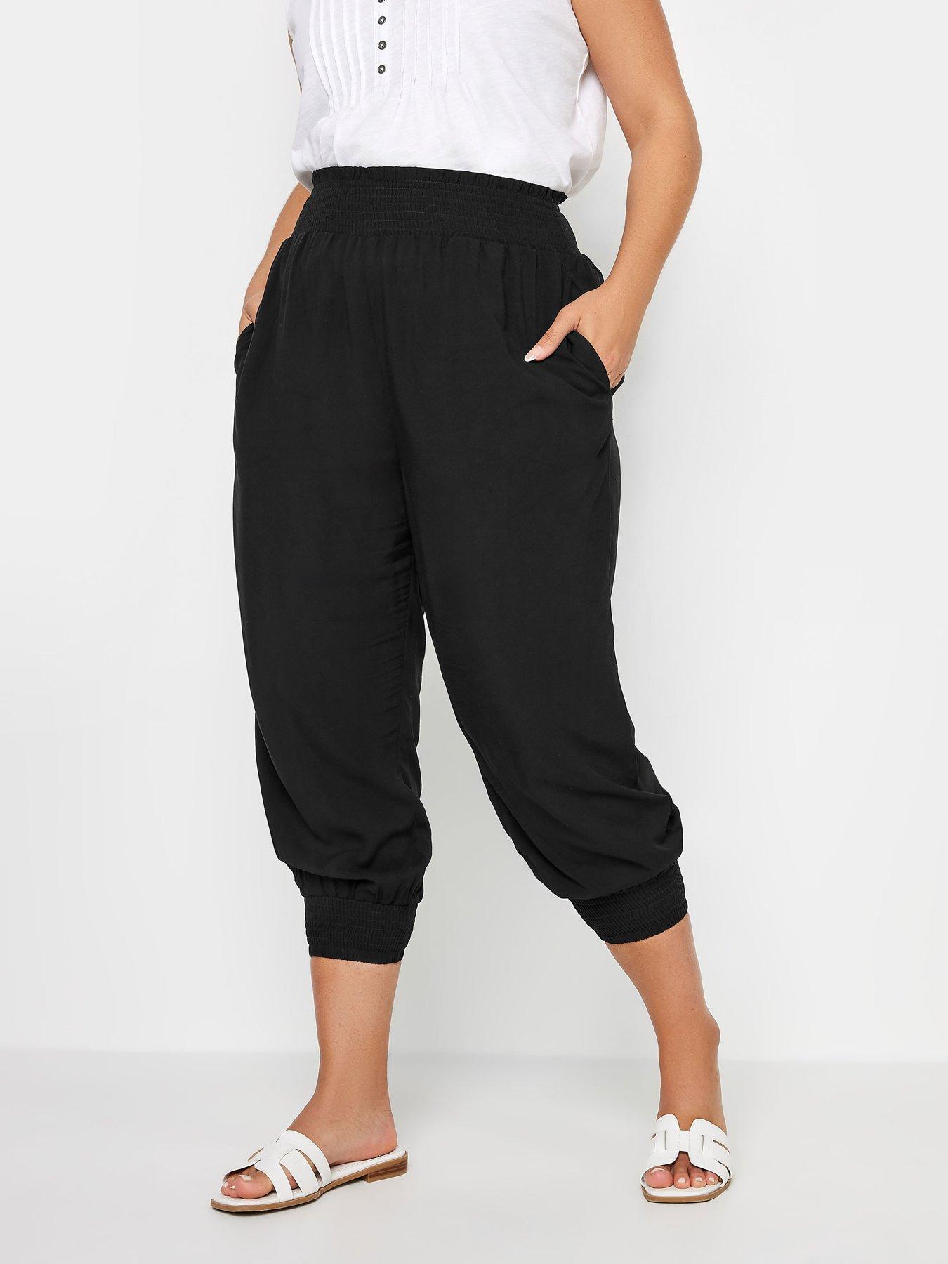 yours-curve-shirred-harem-plain-black