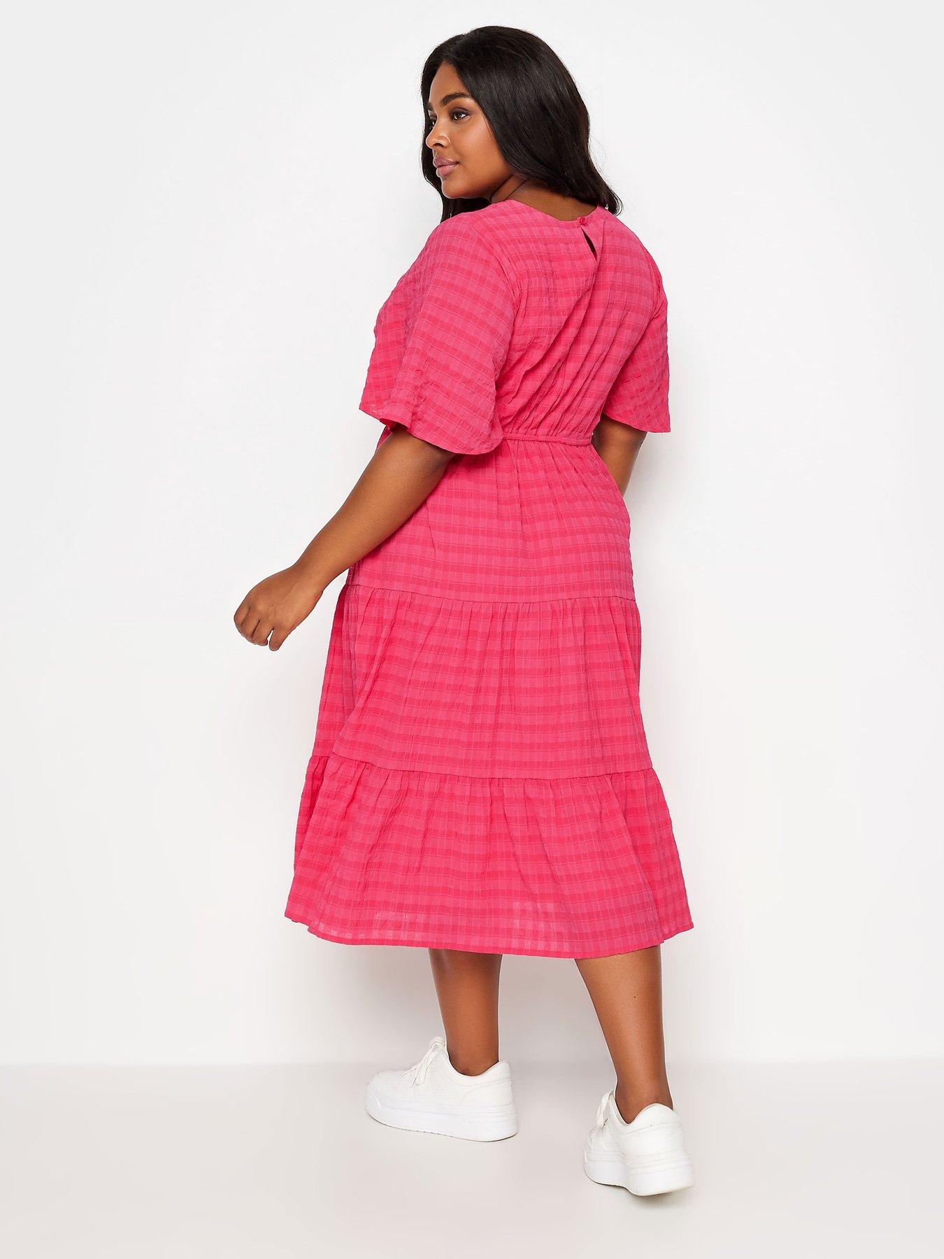 yours-curve-textured-tiered-smock-dress-pinkstillFront