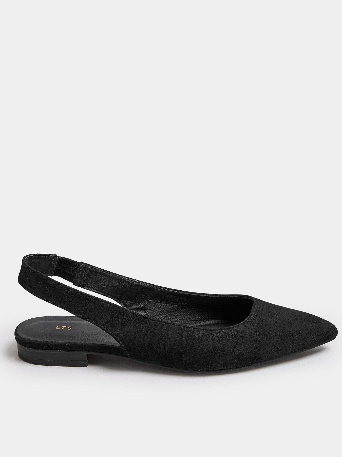 Long Tall Sally Flat Point Slingback Black