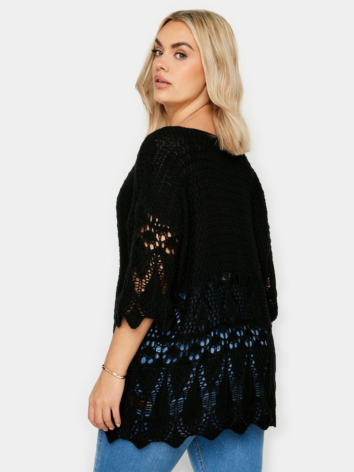 yours-curve-crochet-tunic-solid-blackstillFront