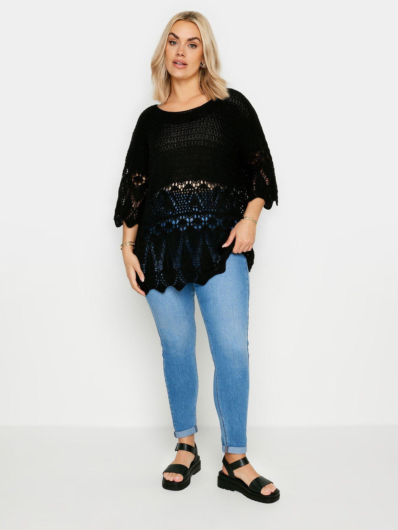 yours-curve-crochet-tunic-solid-blackback