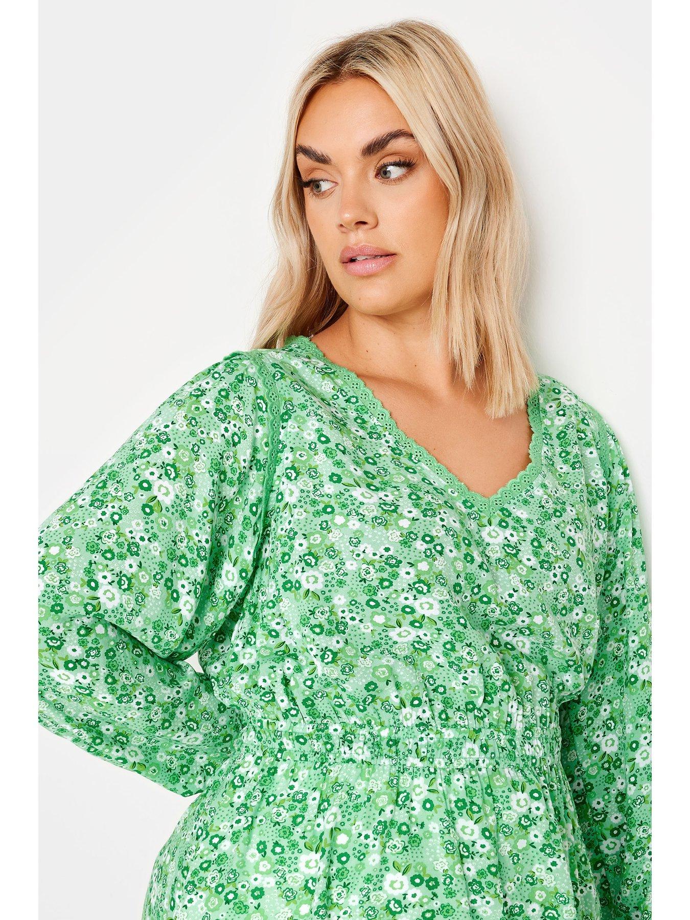 yours-curve-trim-smock-top-green-ditsyoutfit