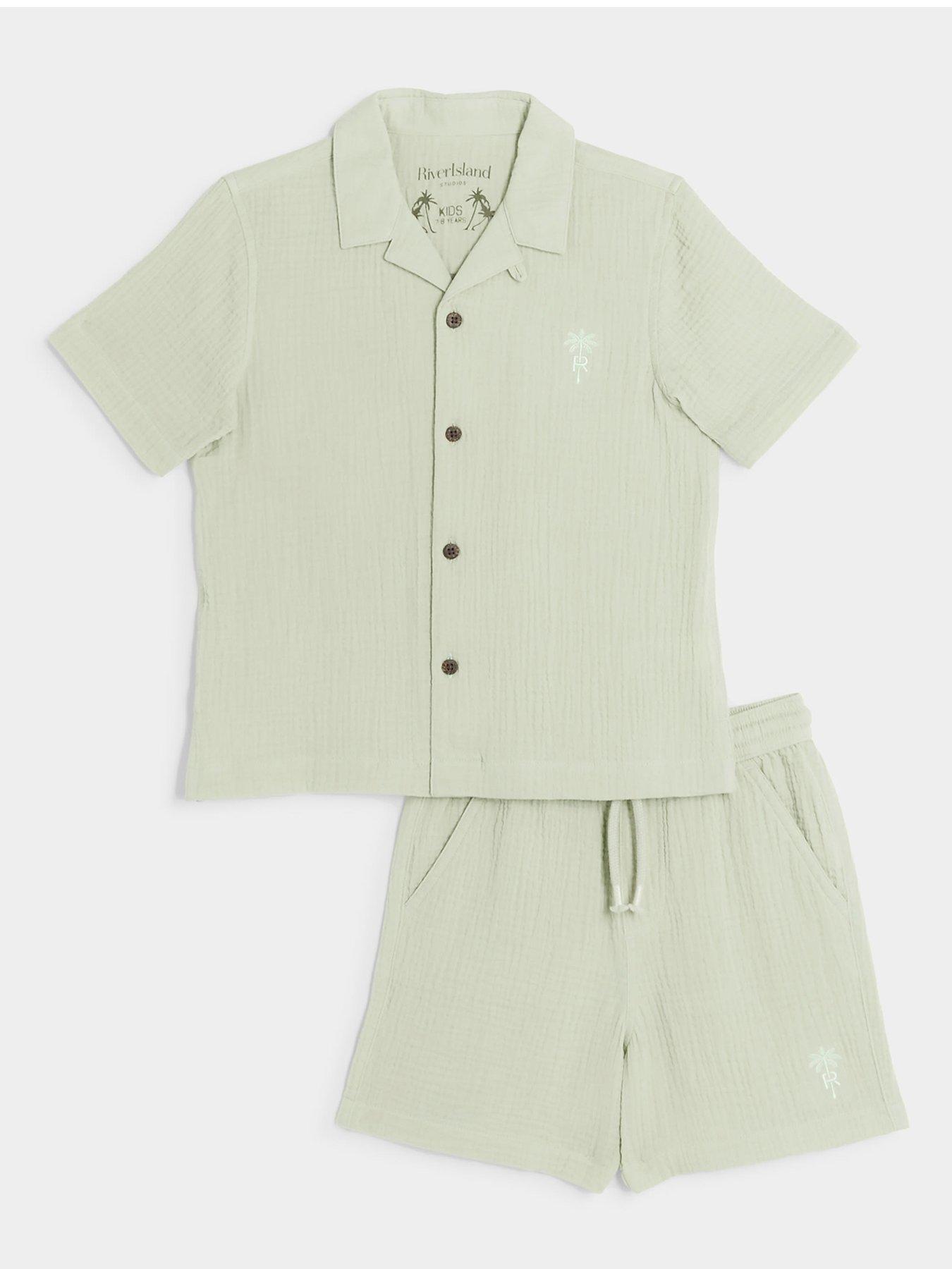 river-island-boys-cheesecloth-shirt-set-green