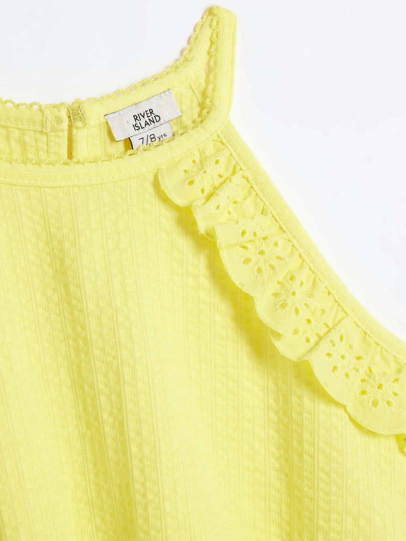 river-island-girls-broderie-halter-neck-top-set-yellowdetail