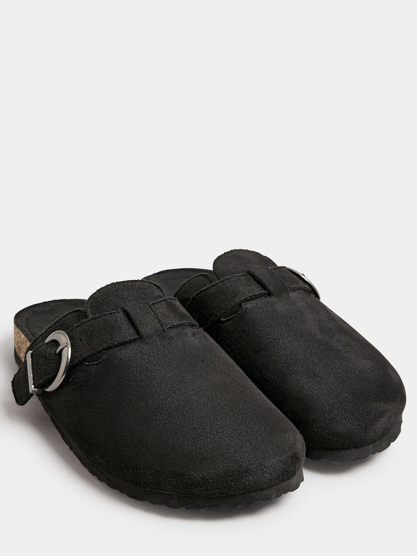 yours-extra-wide-fit-footbed-clog-micro-blackstillFront