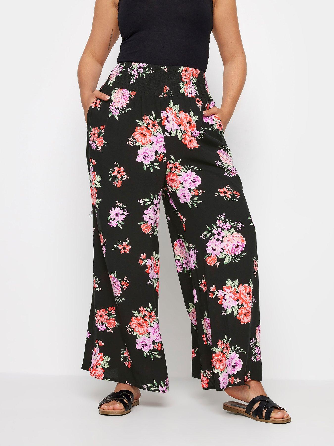 yours-curve-shirred-waist-wide-leg-pink-orange-floral-30