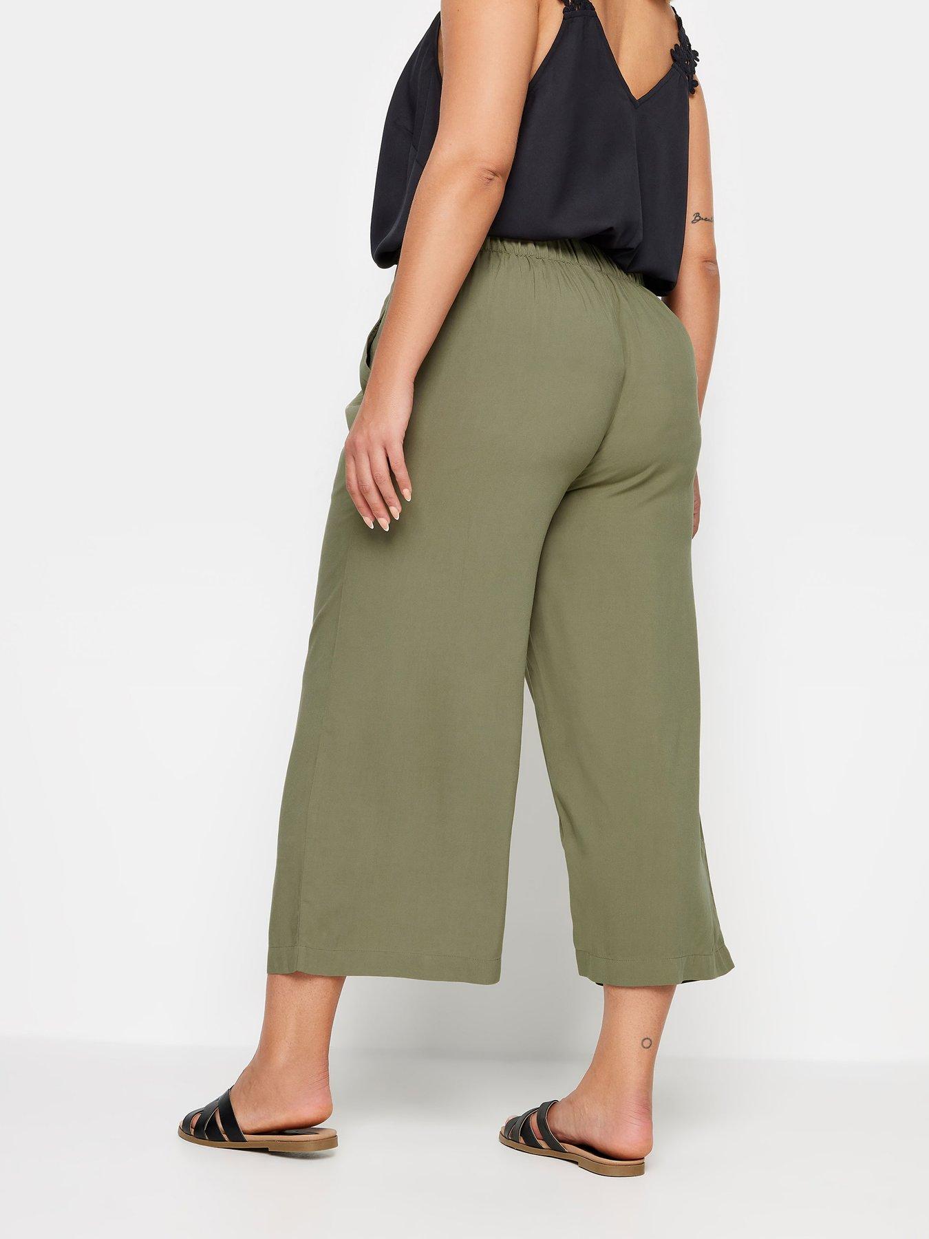 yours-curve-epp-woven-crop-plain-khakistillFront