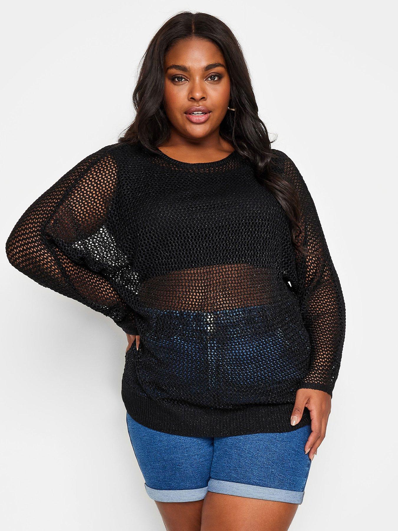 yours-curve-open-back-batwing-jumper-black